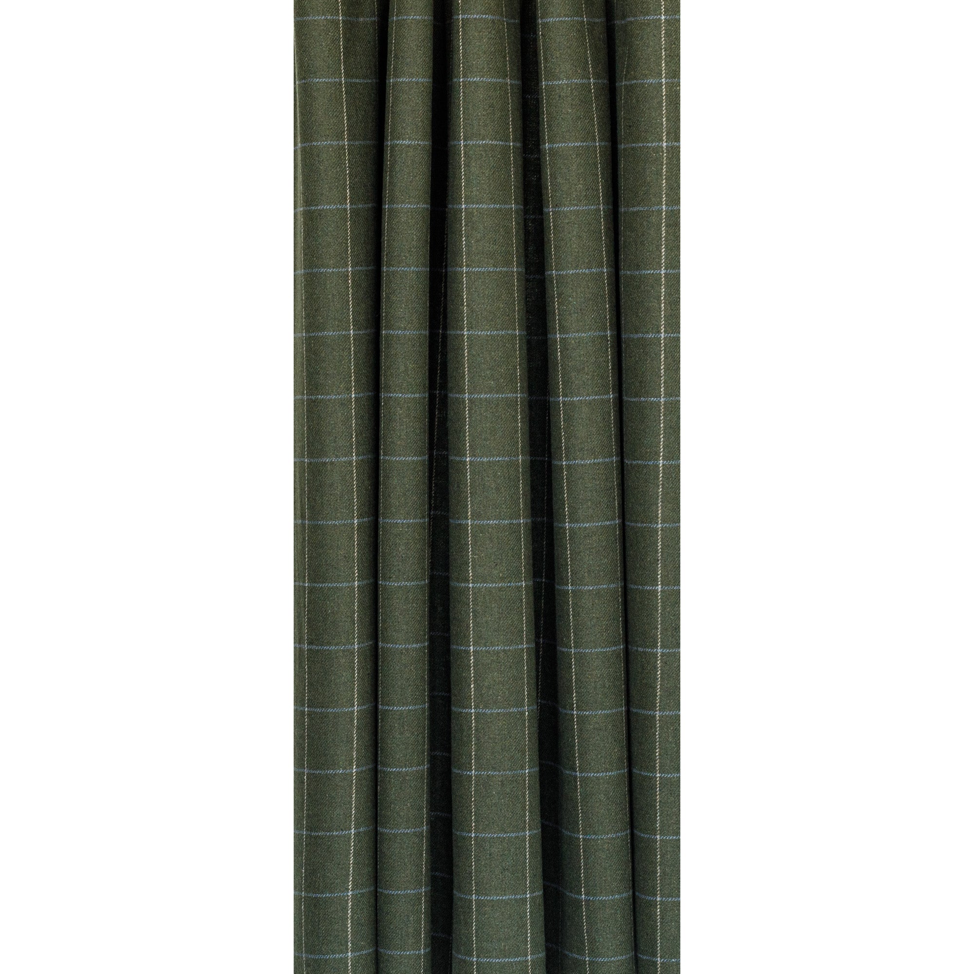 a moss green, beige and light blue curtain fabric from Tonic Living