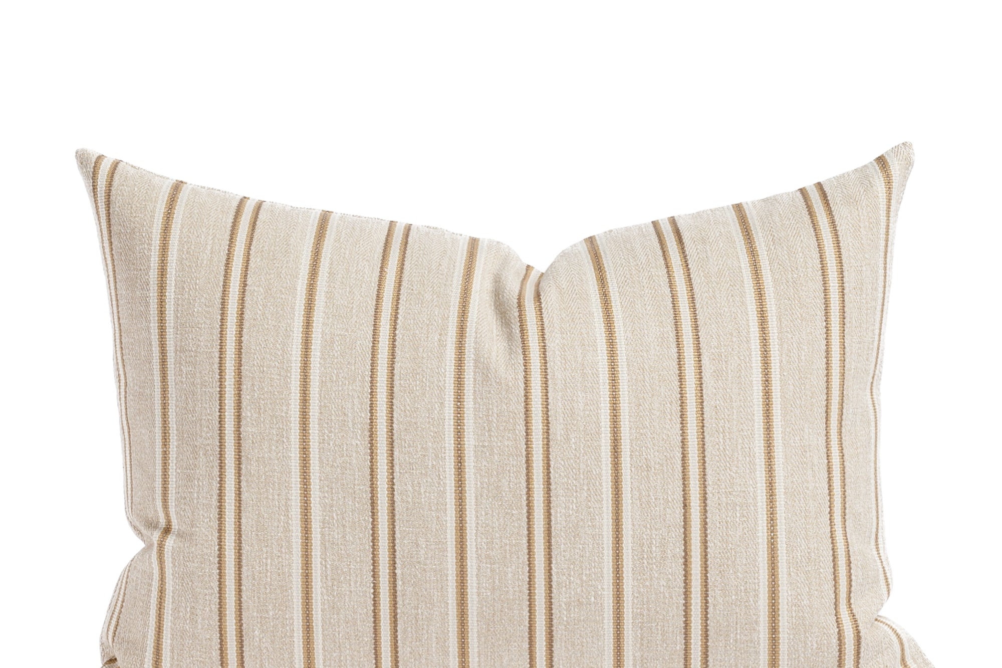 August Stripe 14x20 Pillow Honeycomb, a beige, gold and umber striped lumbar pillow from Tonic Living