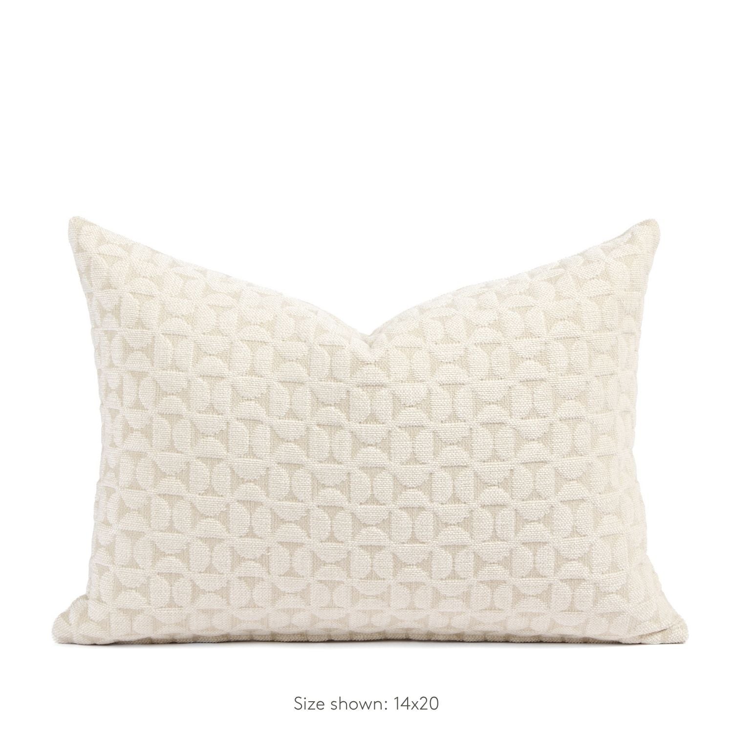 Tonic Living Studio Collection Bella Pillow in Pearl, a 14x20 cream quilted lumbar pillow.