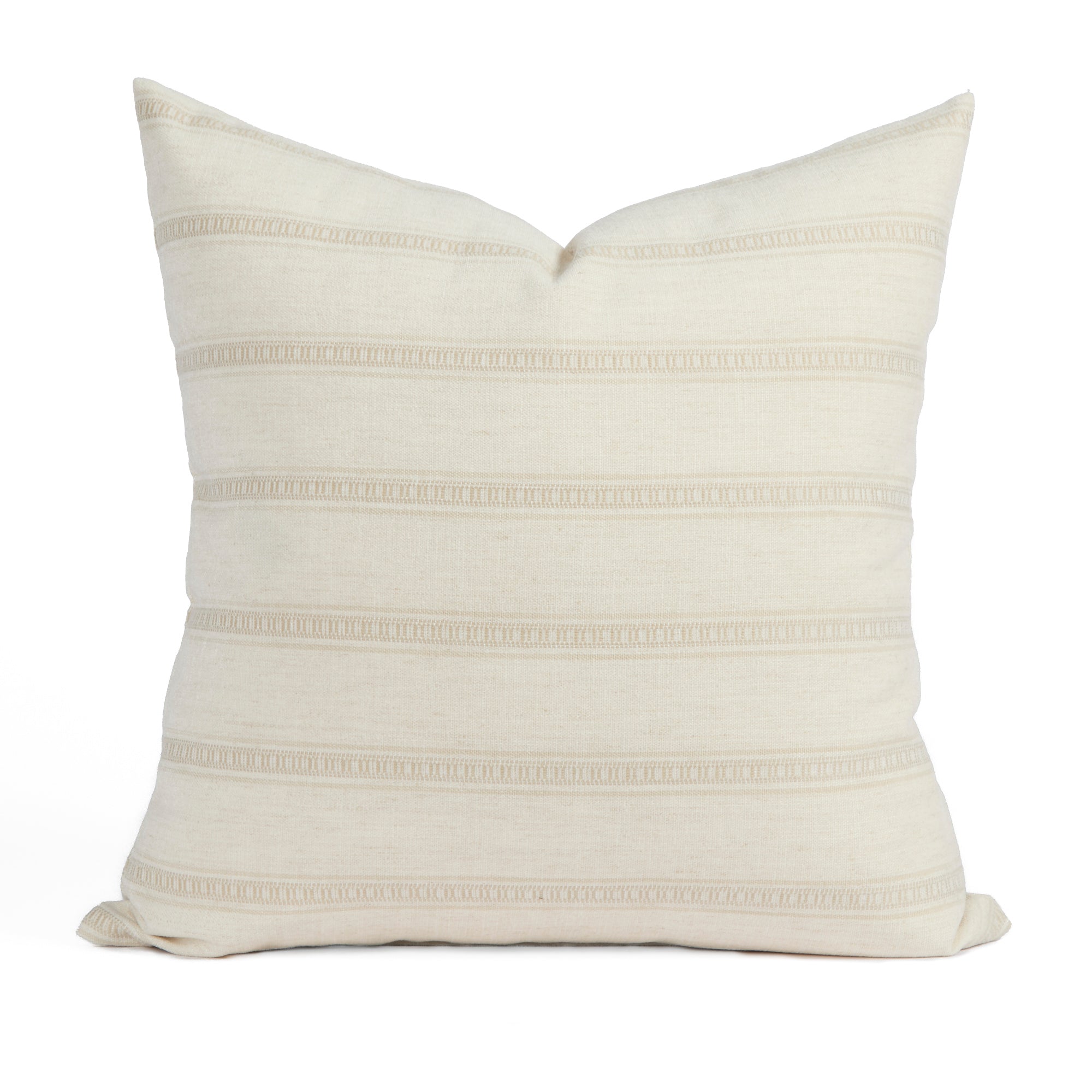 Tonic Living Brunswick Stripe 20x20 cream, neutral throw pillow in Parchment.
