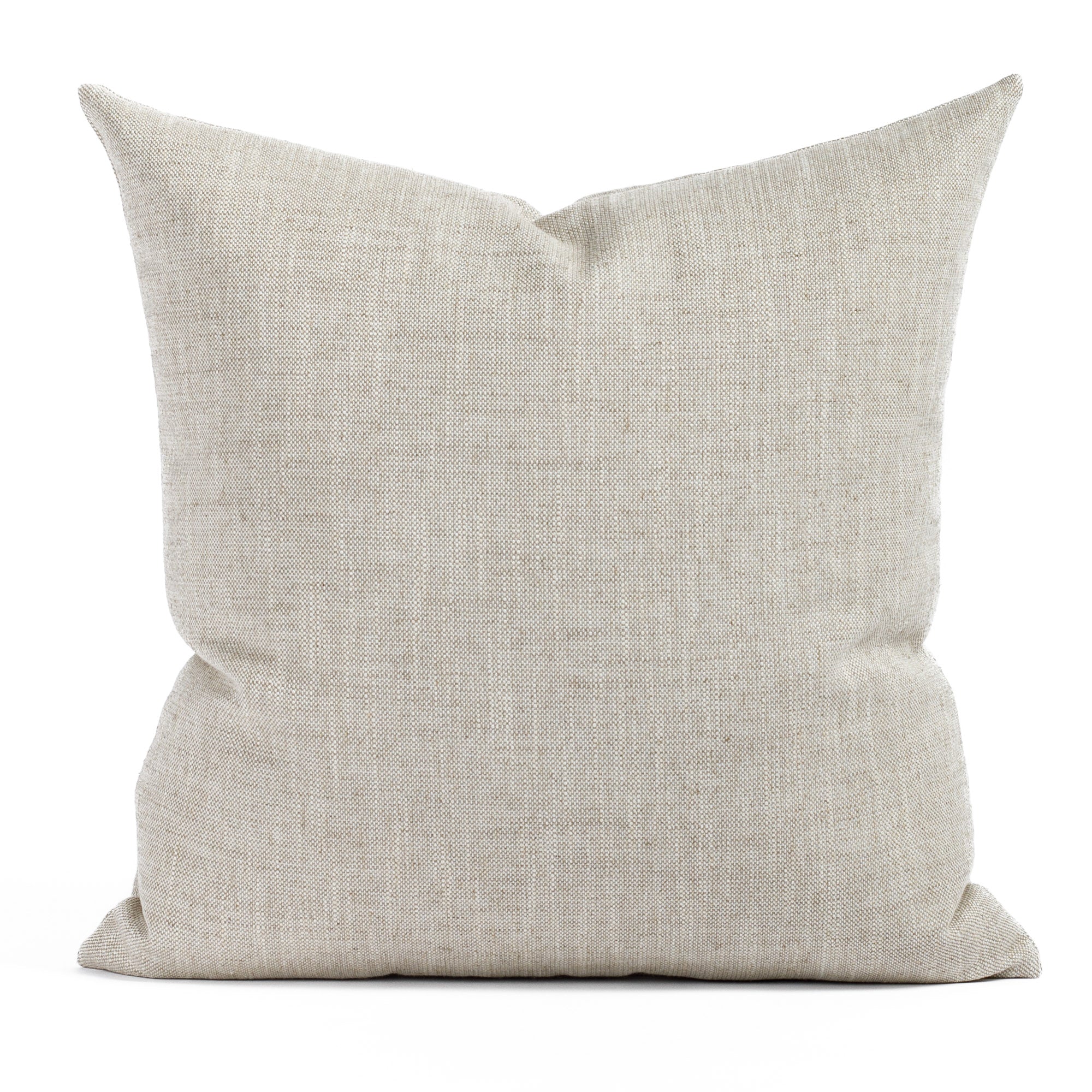 Brussels 22x22 Pillow Oatmeal, a neutral beige, linen blend Tonic Living pillow