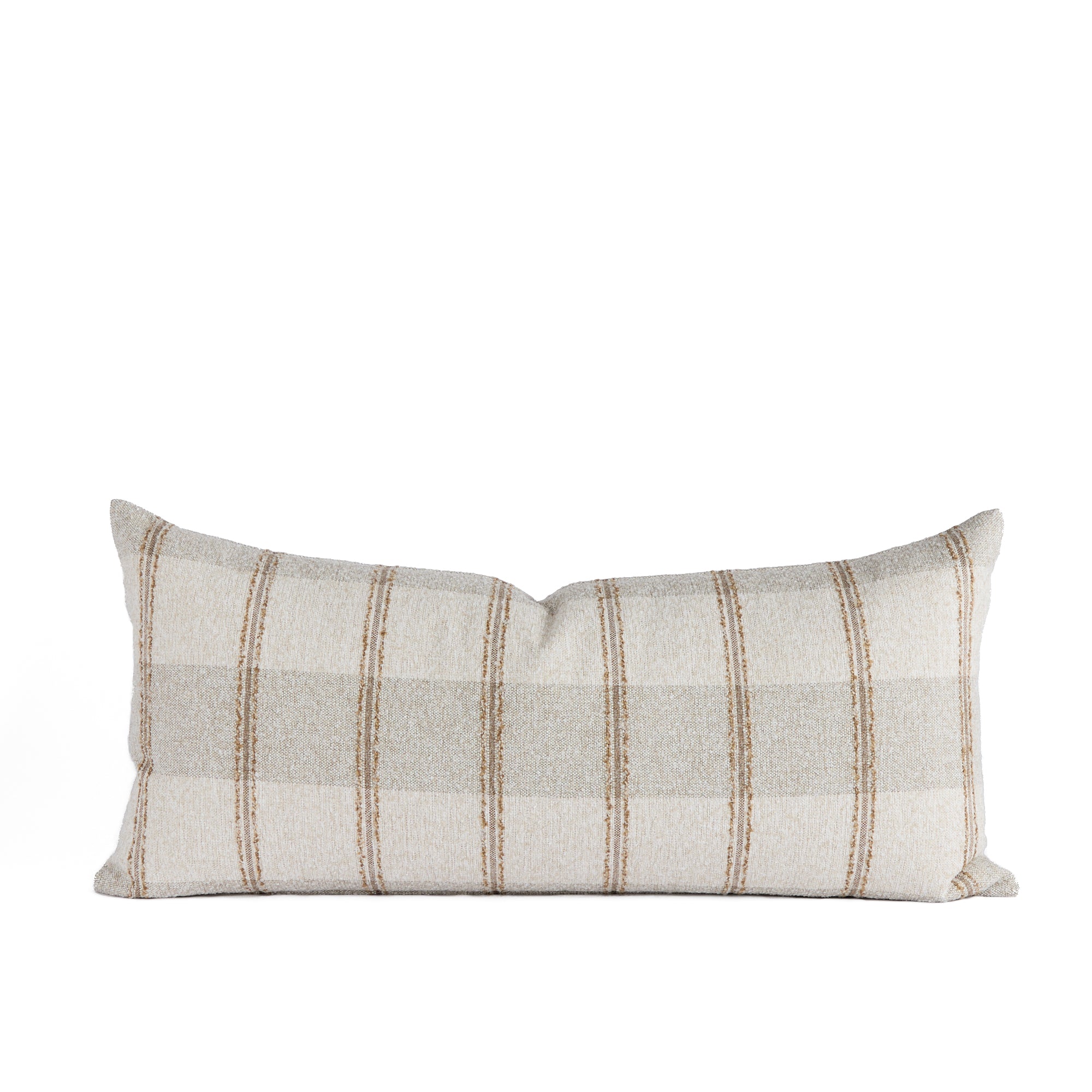Buckley Wheat 15x32 XL lumbar pillow in neutral beige plaid pattern – Tonic Living