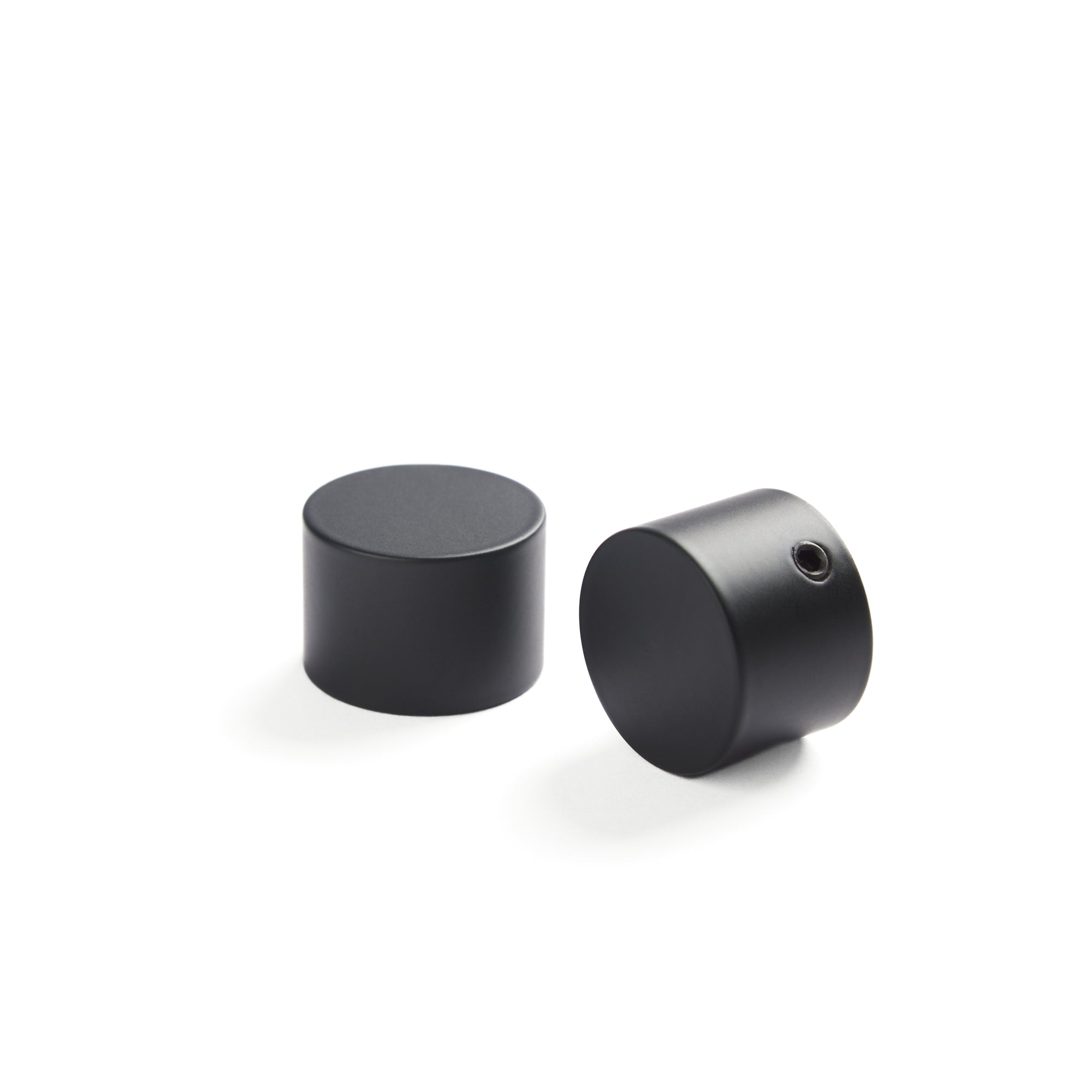 Tonic Living Black café rod end cap finials, pair.