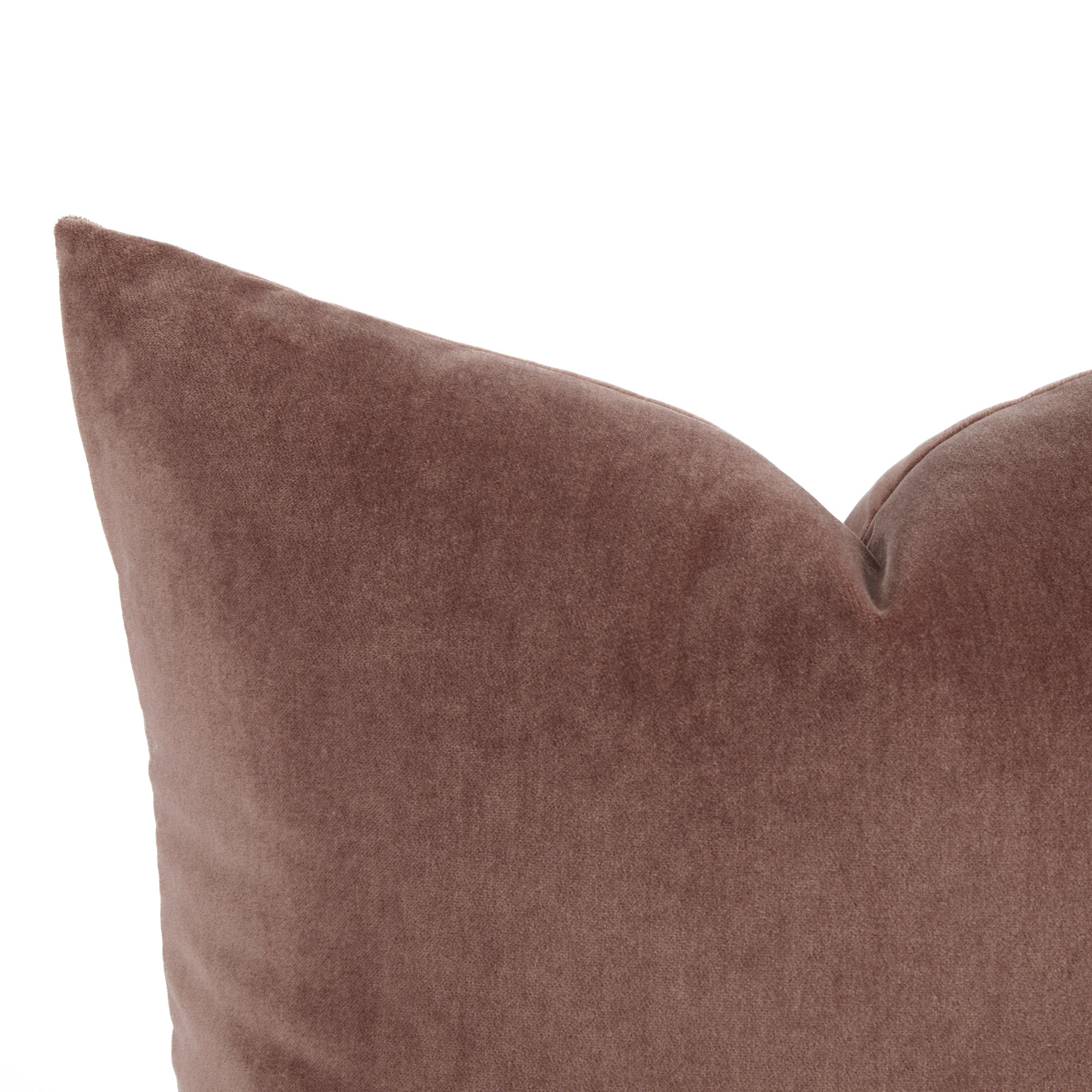 Close up of Tonic Living Florence Velvet pillow in dusty purple showing its plush velvet texture.