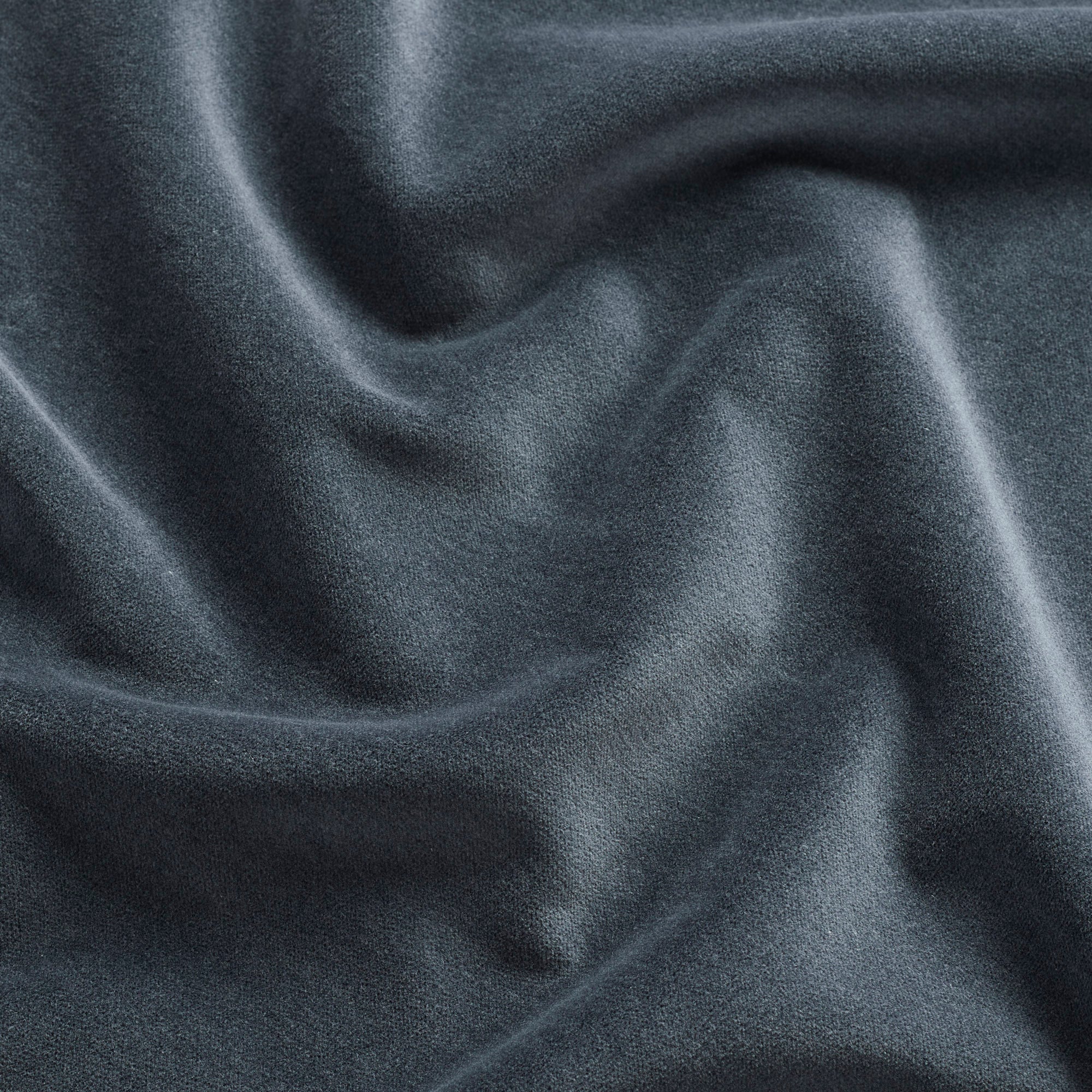 Tonic Living Florence Velvet fabric in Mineral Blue featuring a rich, solid blue-grey tone.