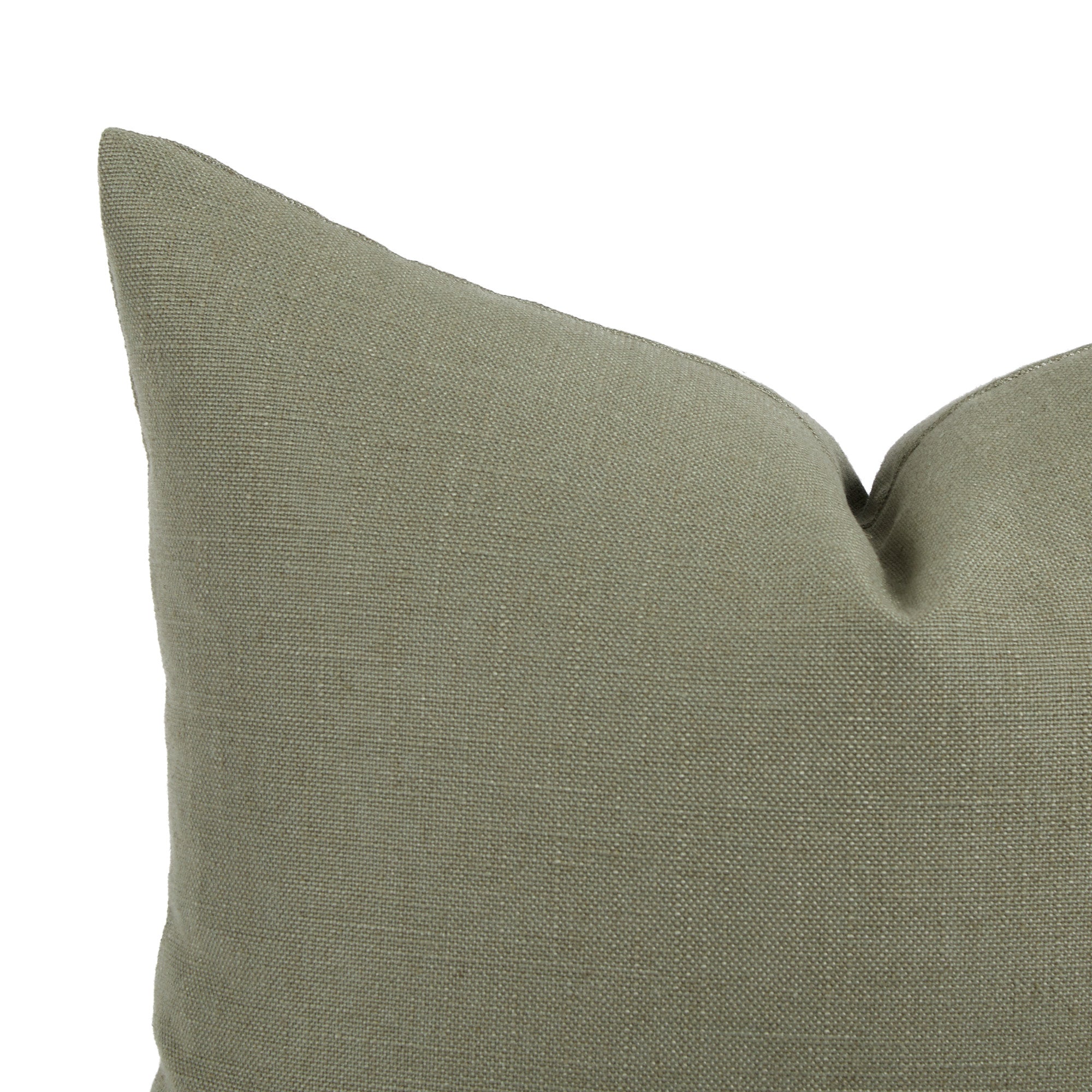 Close up of Tonic Living Hampton Sage cushion showing soft green woven texture with linen-inspired finish.