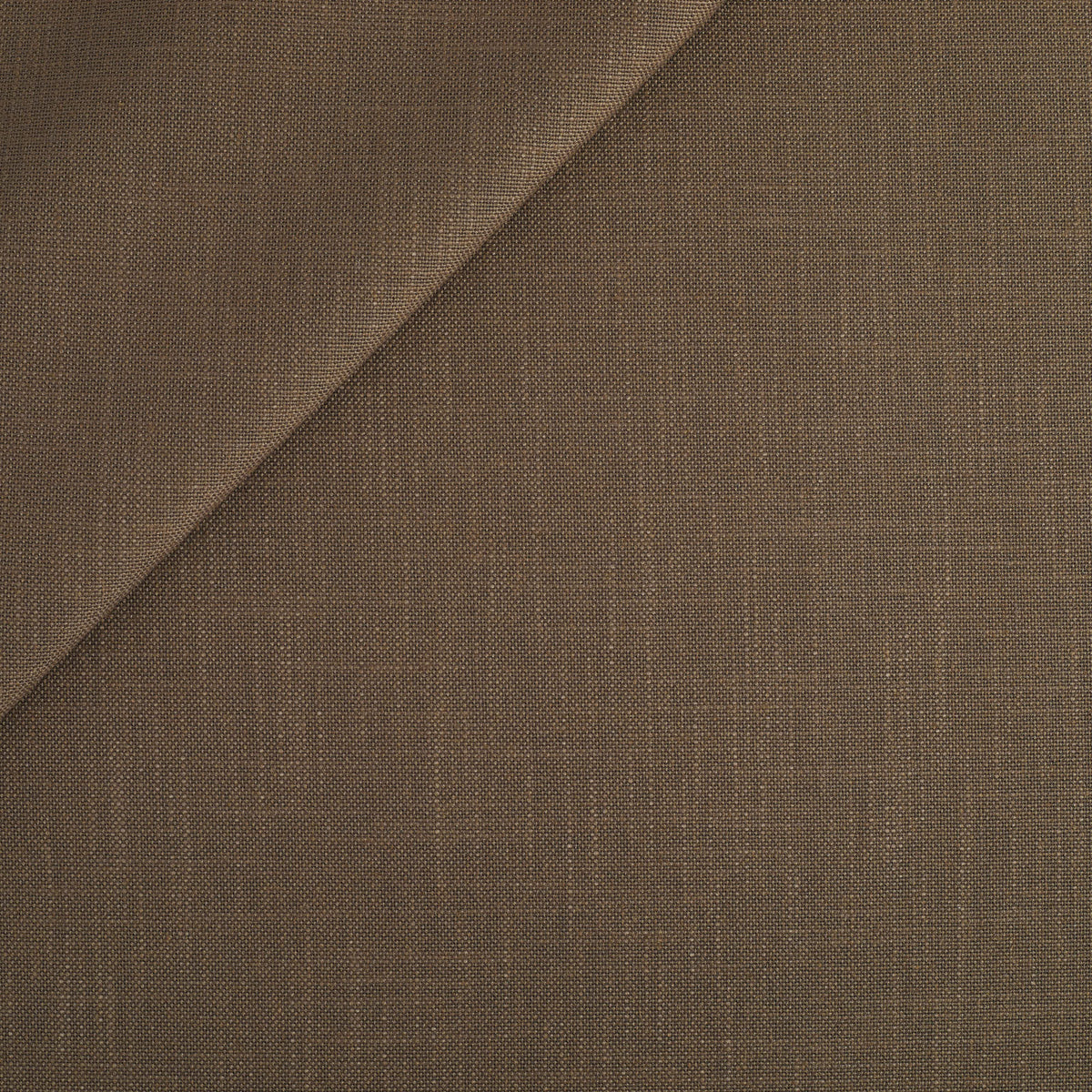 Tonic Living Hampton Fabric in Walnut, a dark brown high-performance upholstery fabric with the look of Belgian linen.