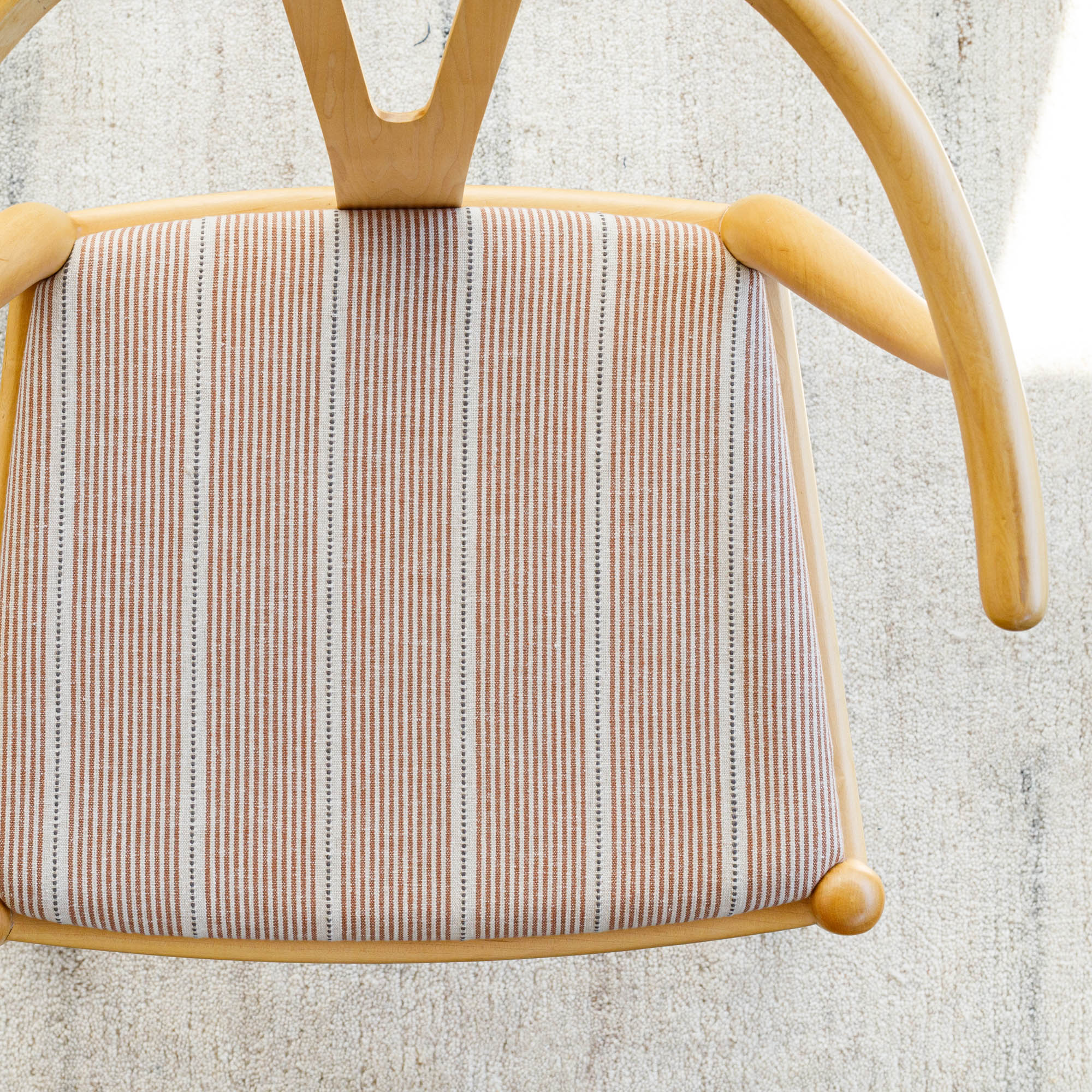 Harper Stripe Burnt Sienna upholstered seat