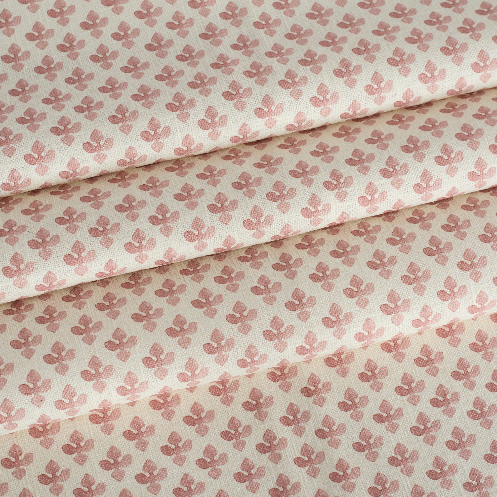 Lyra Berry roman shade fabric by Tonic Living — lightweight linen-blend fabric with a white and dark rose floral block print.