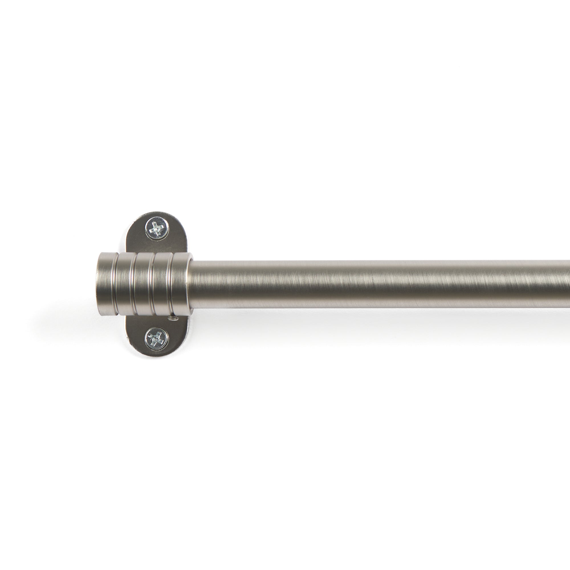Tonic Living Pewter 4-foot café curtain rod with outside mount bracket.