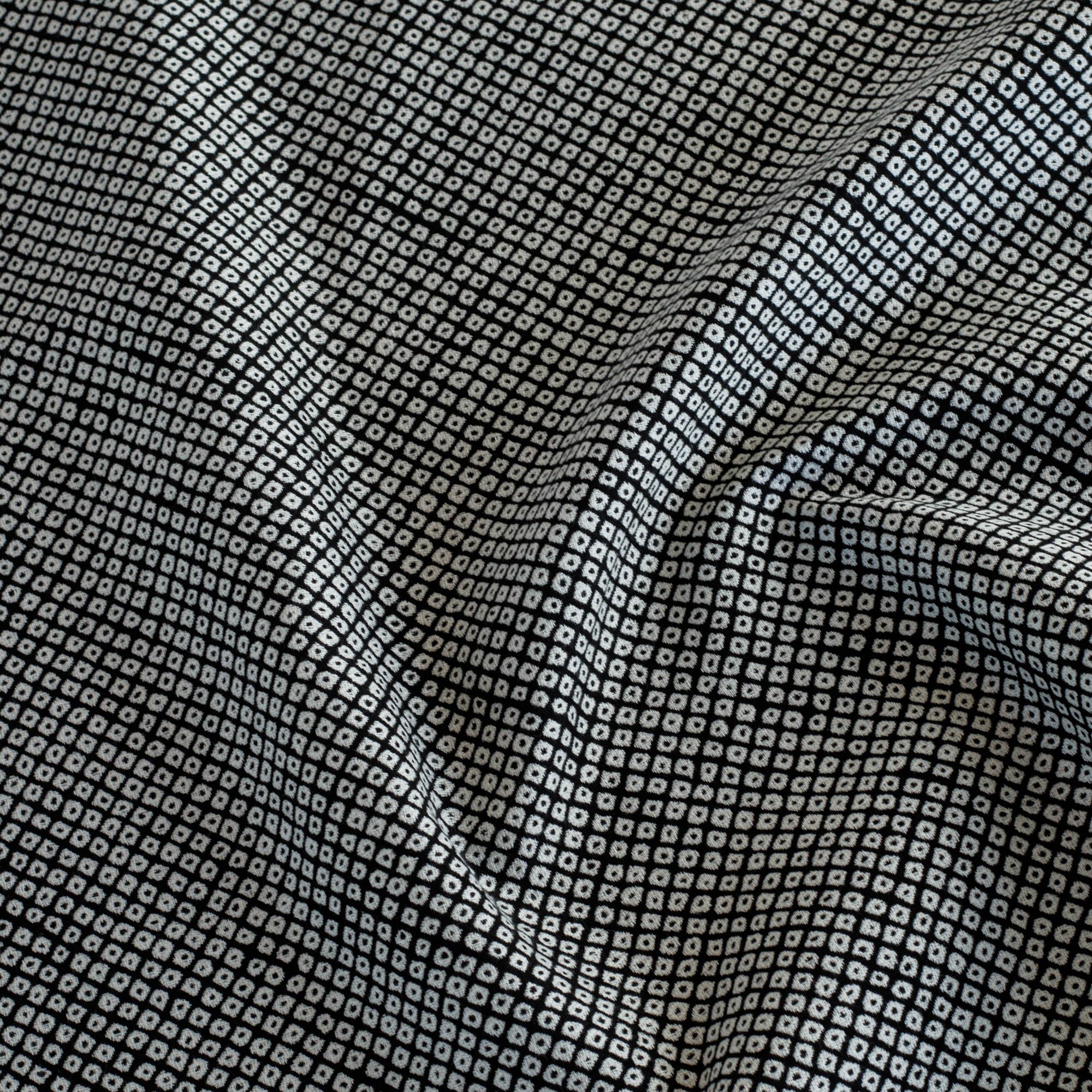 Shibori Classic Sunbrella Outdoor Fabric, a black and white home decor fabric featuring a Japanese-inspired block print, from Tonic Living.