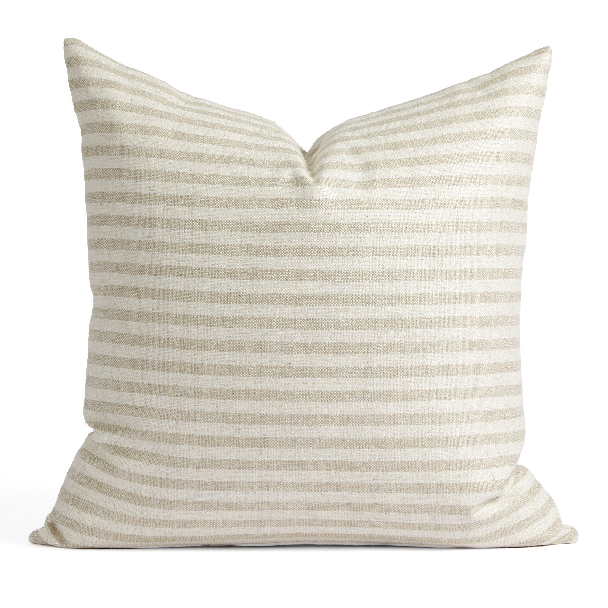 Tonic Living Somerset Stripe 22x22 pillow in Oatmeal, a sand and beige striped throw pillow.