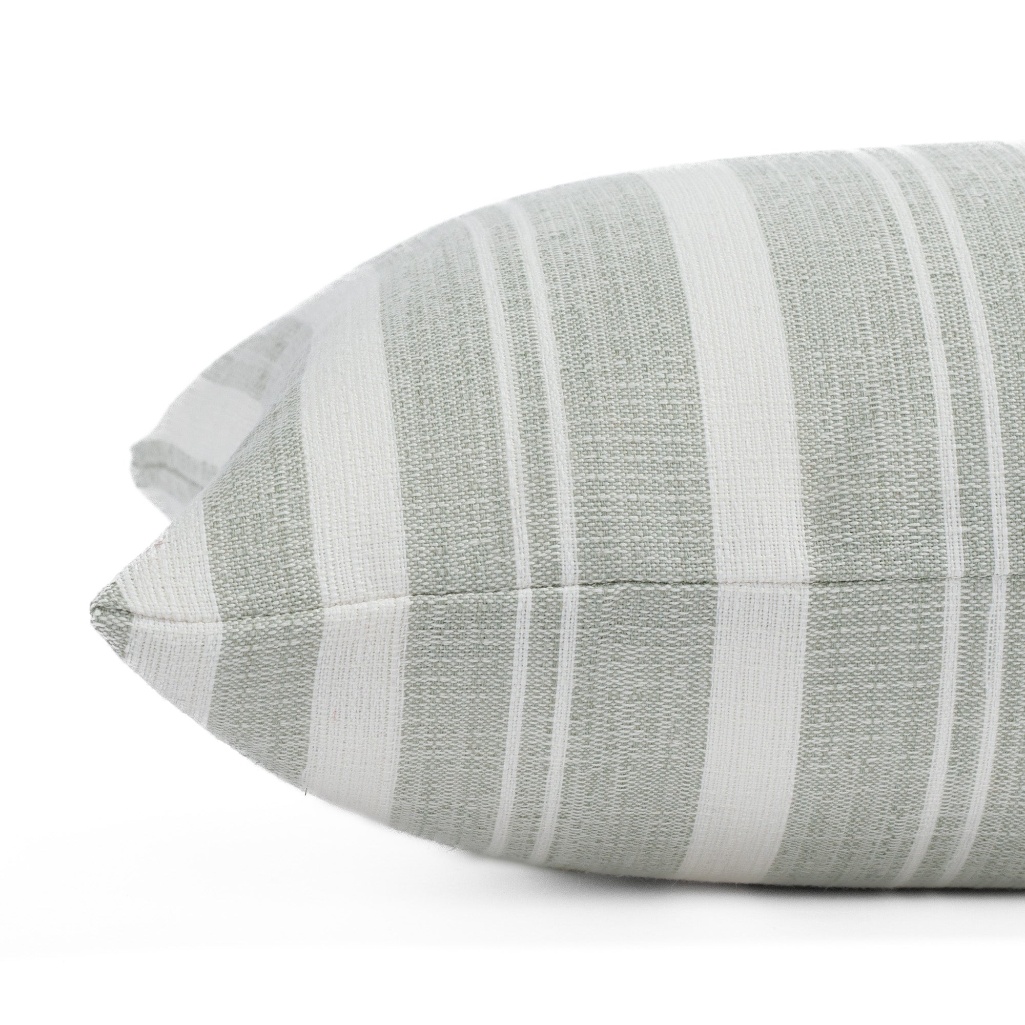Tranquil Sage, a misty aqua and white indoor/outdoor pillow from Tonic Living.