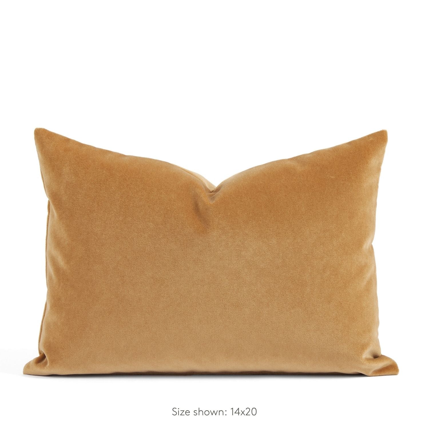 Tonic Living Studio Collection Valentina Velvet Pillow in Nutmeg, a 14x20 camel velvet lumbar pillow.