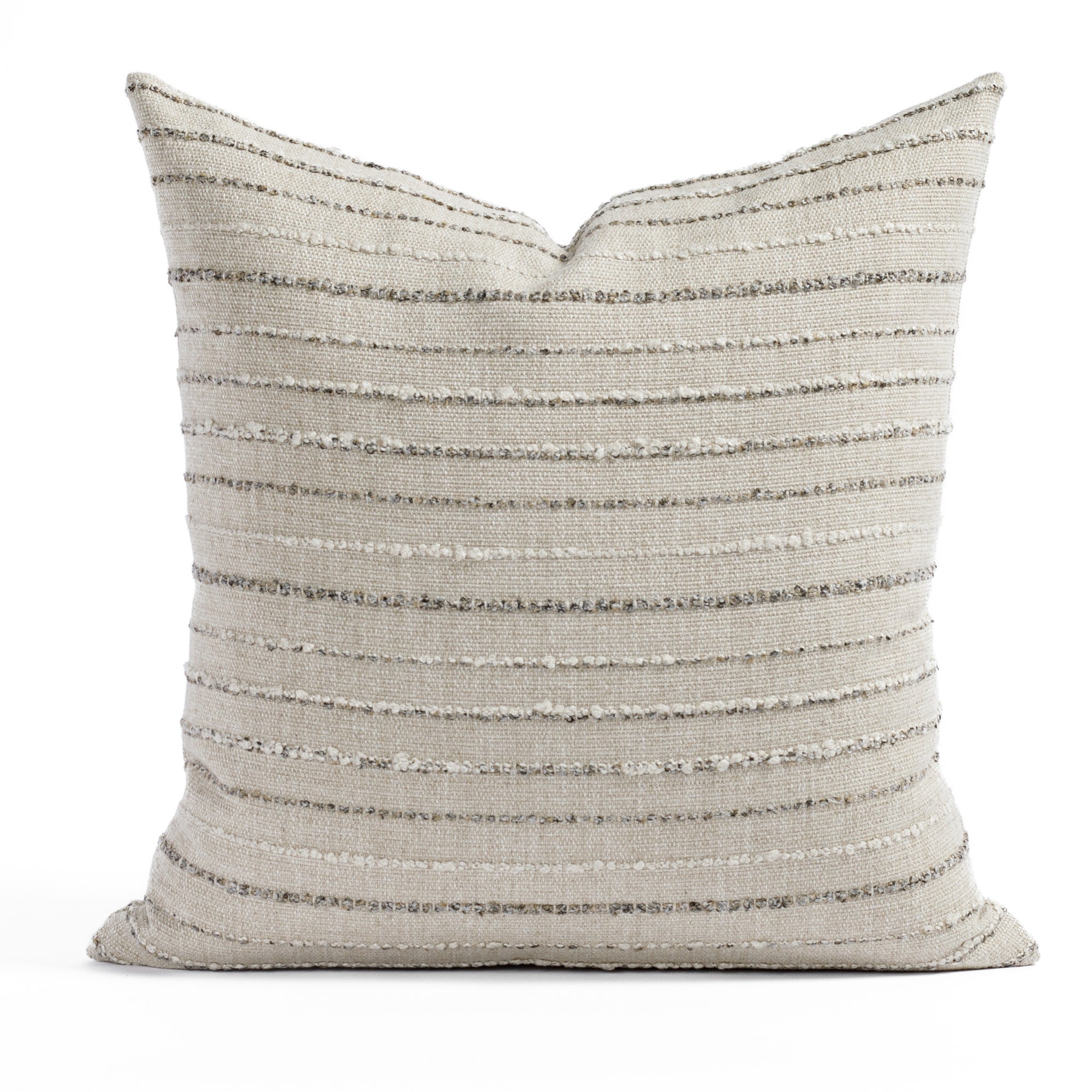 Wren Stripe 22x22 Pillow Cobblestone a neutral earth toned textured stripe Tonic Living throw pillow