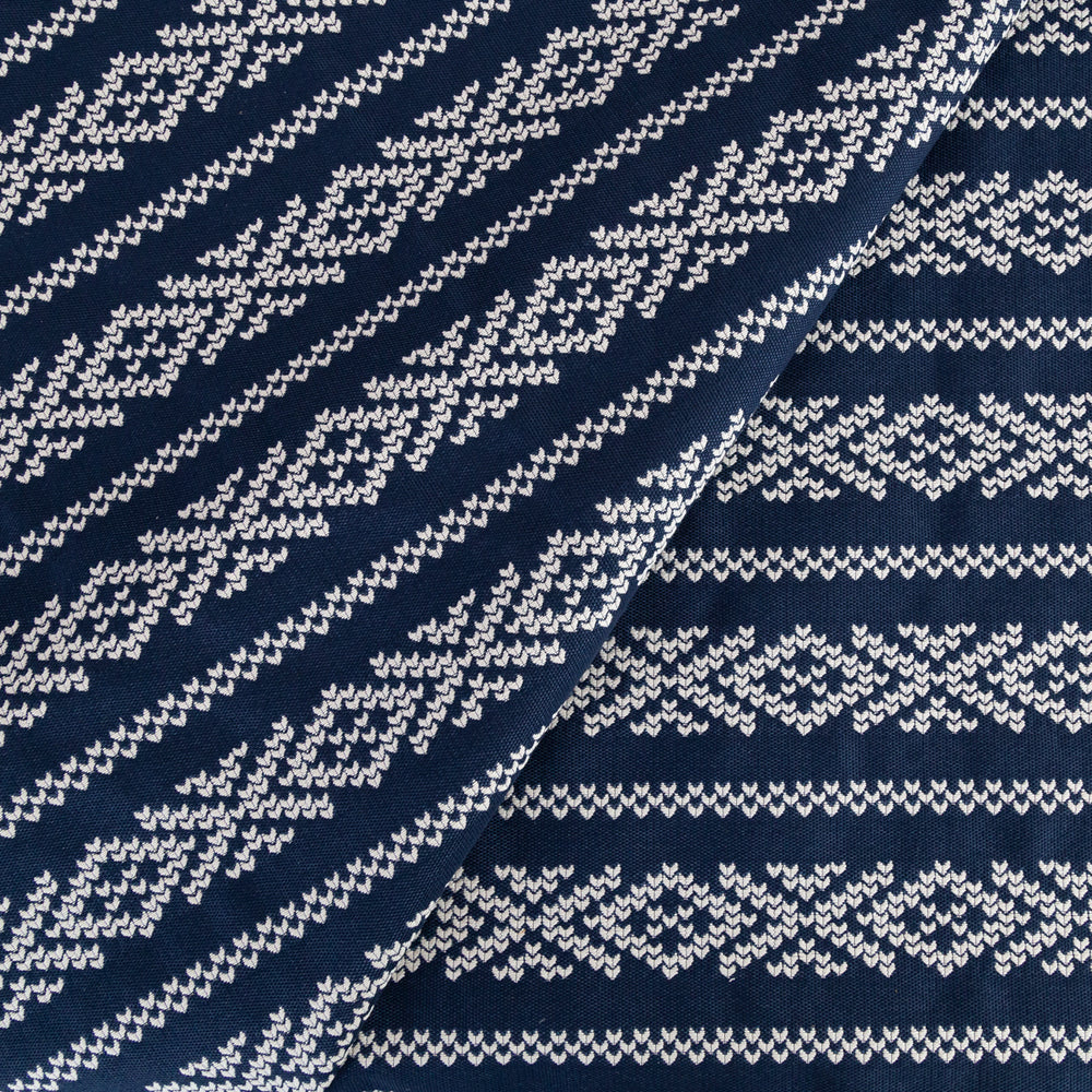 Kira, Indigo, a blue and white cross stitch fabric from Tonic Living