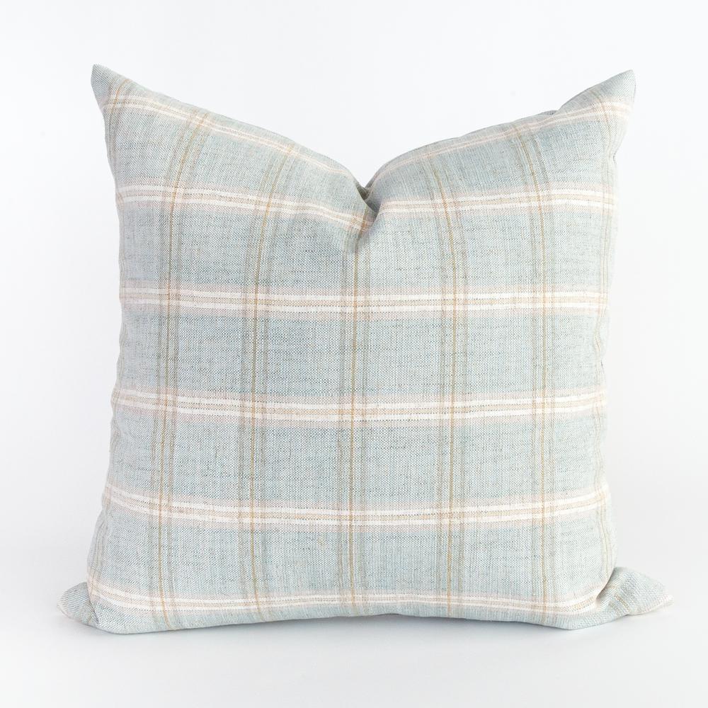 Nantucket plaid ocean blue pillow from Tonic Living