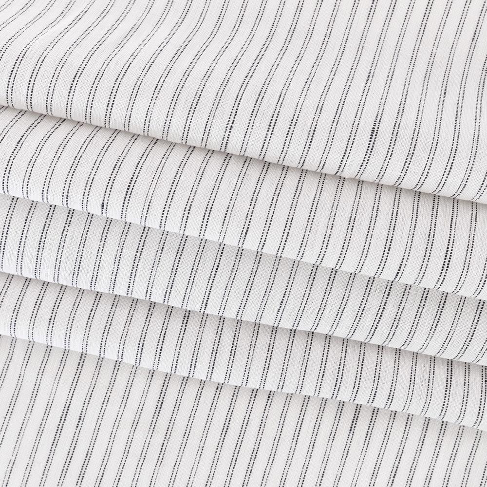 Verona Stripe, an ivory with black stripe linen fabric from Tonic Living