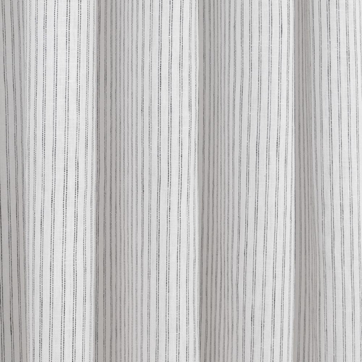 Verona Stripe, an ivory with black stripe linen fabric from Tonic Living