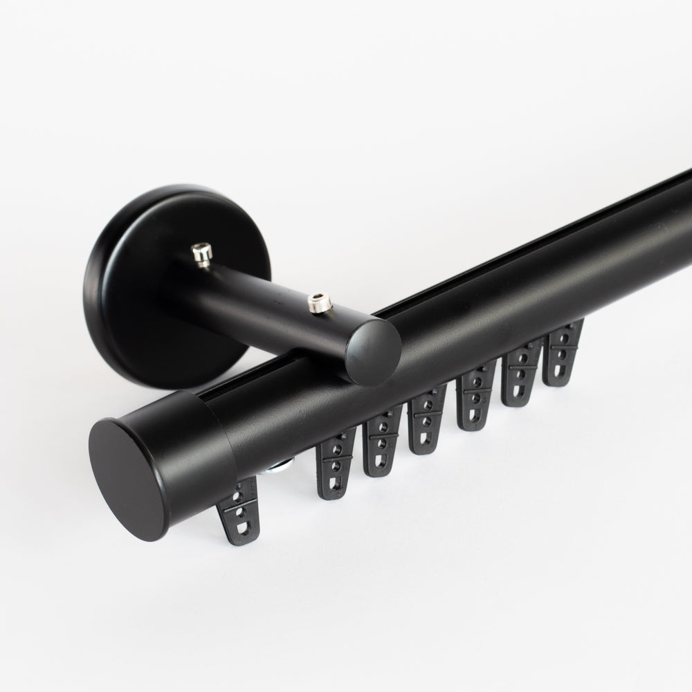 Channel Track drapery wall bracket, rod and gliders
