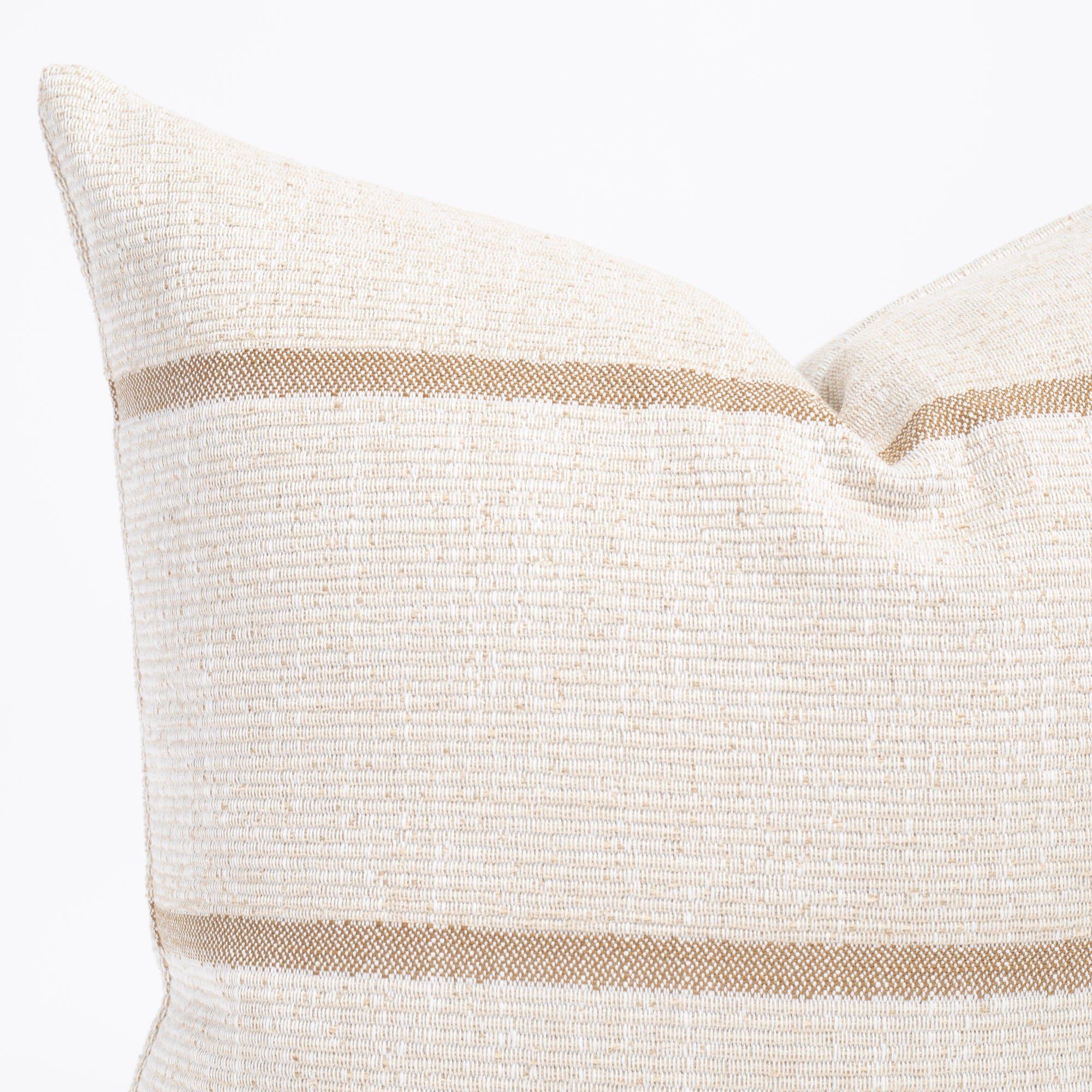 an amber brown and cream stripe throw pillow