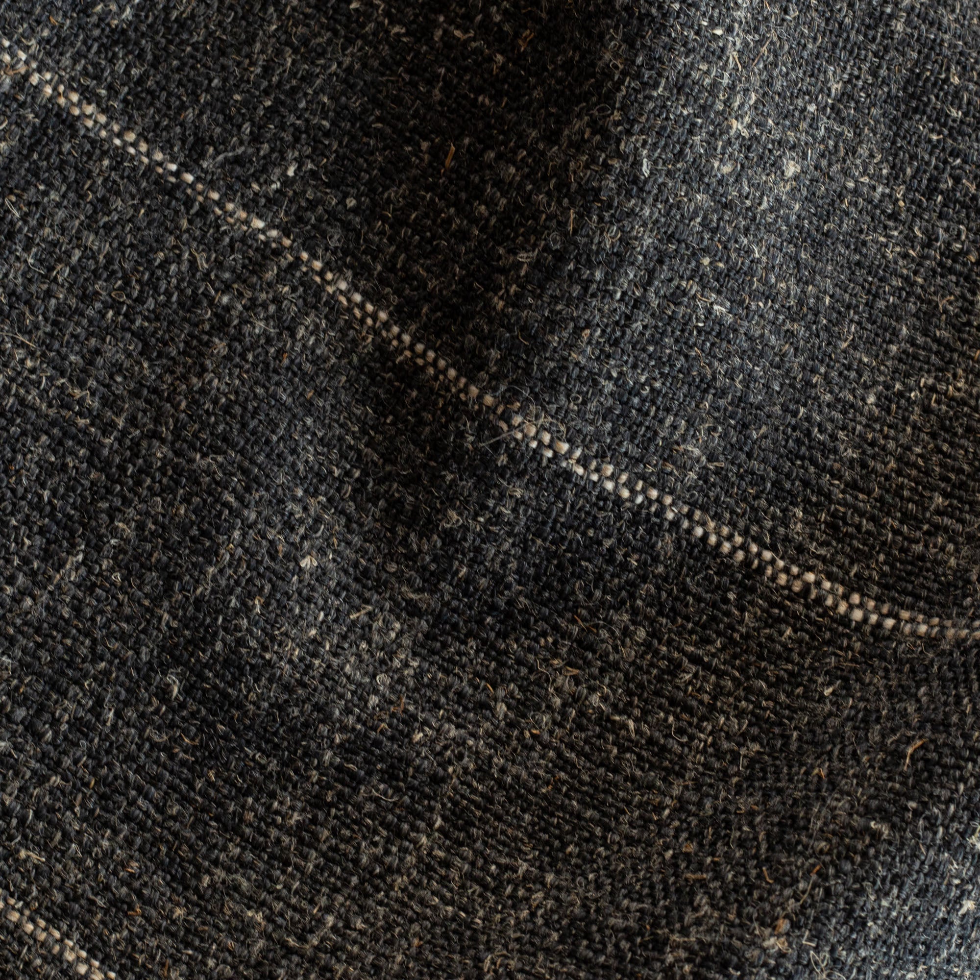 charcoal grey and brown stripe fabric