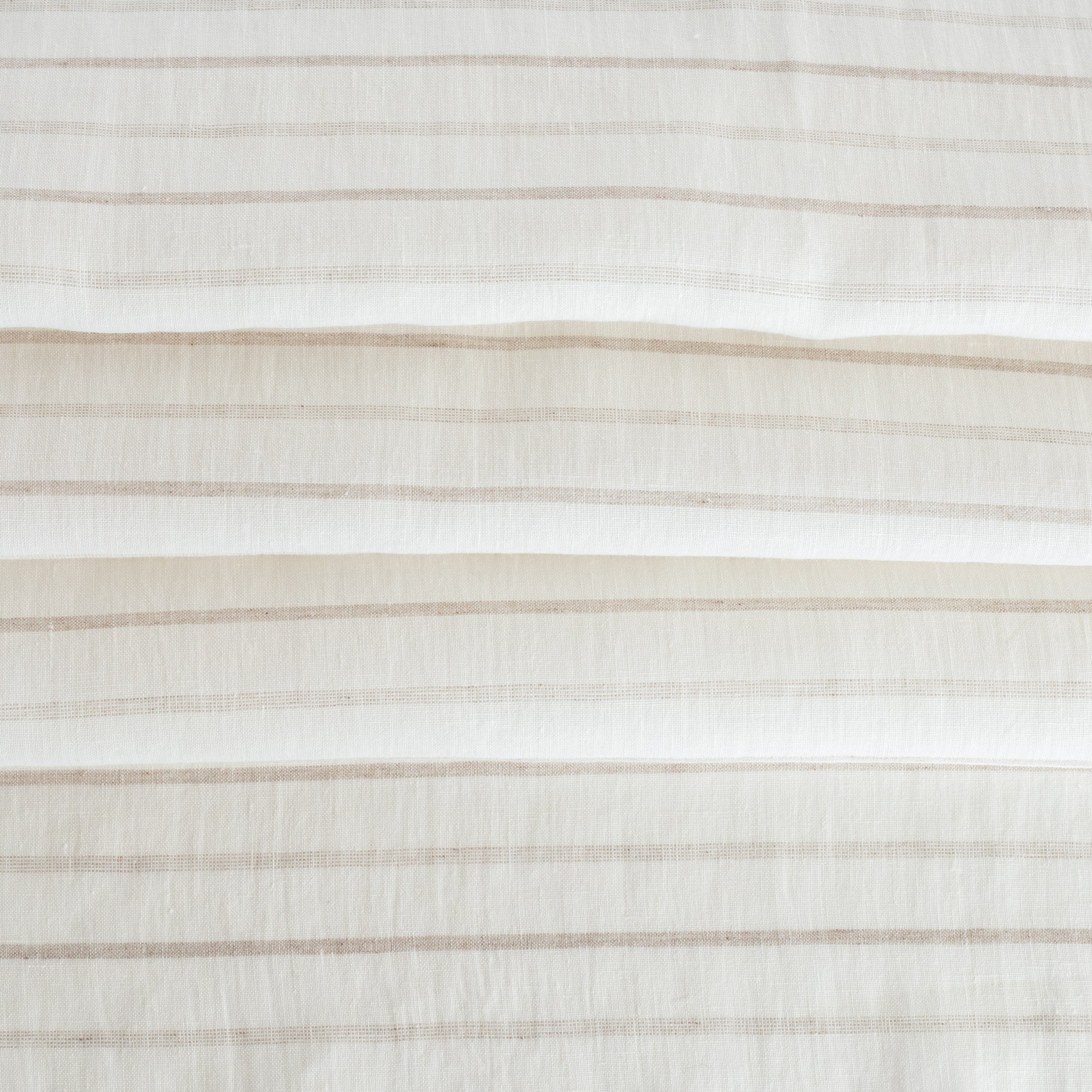 Fraser creamy-white and taupe stripe linen-blend drapery fabric : view 5