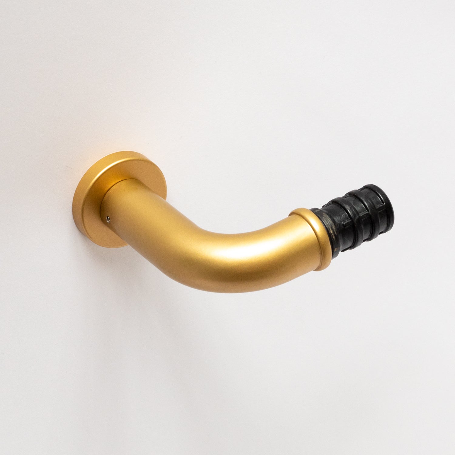 French Return Bracket for drapery rods in matte gold