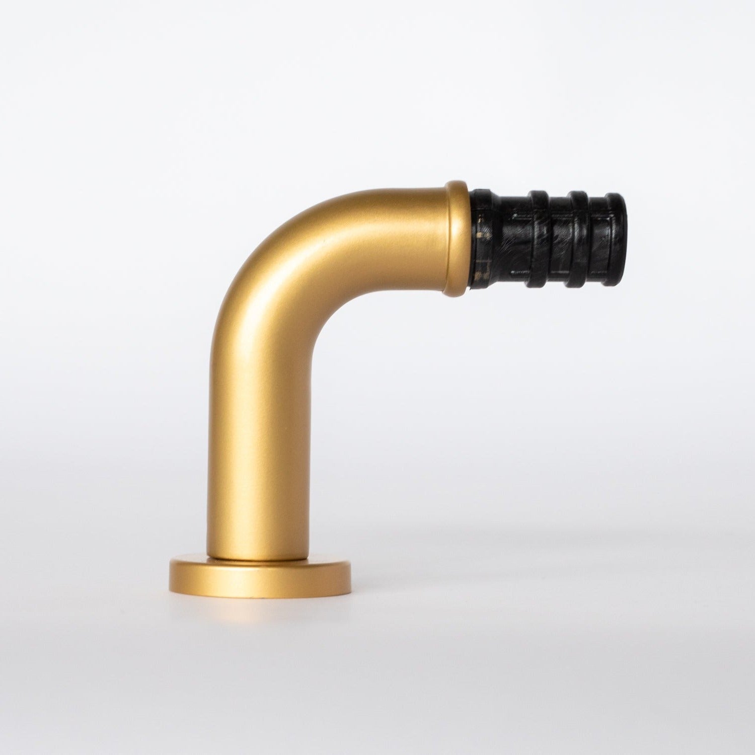 French Return Bracket for drapery rods in matte gold