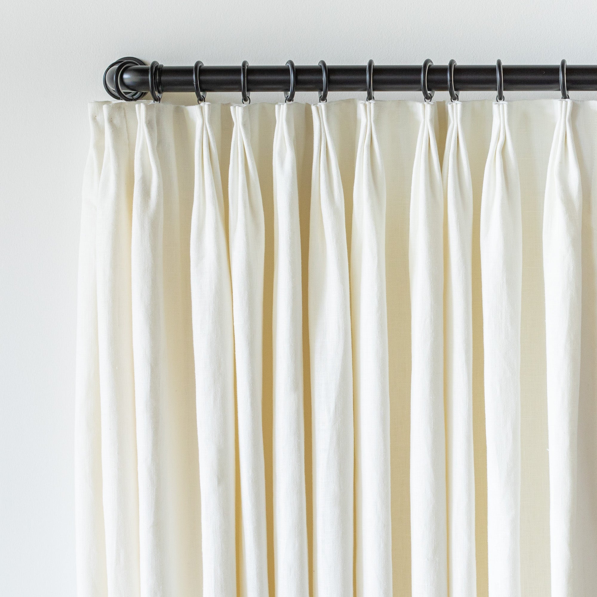 curtains on black metal french return bracket