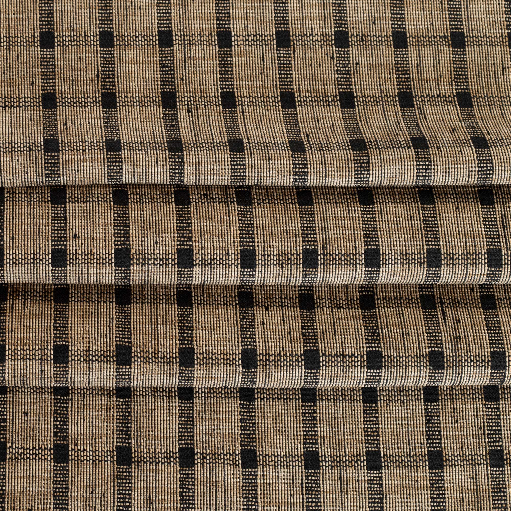 a tan brown and black woven check home decor fabric