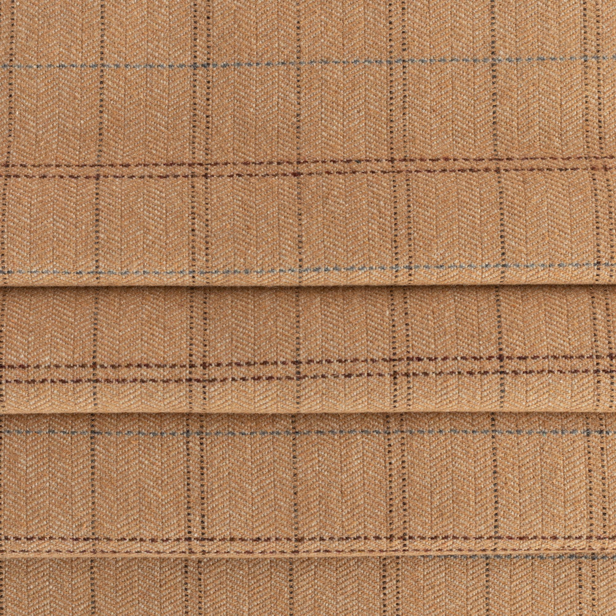 Lundie Plaid Camel, an earthy camel with fine brown and blue lines plaid pattern home decor fabric : view 2