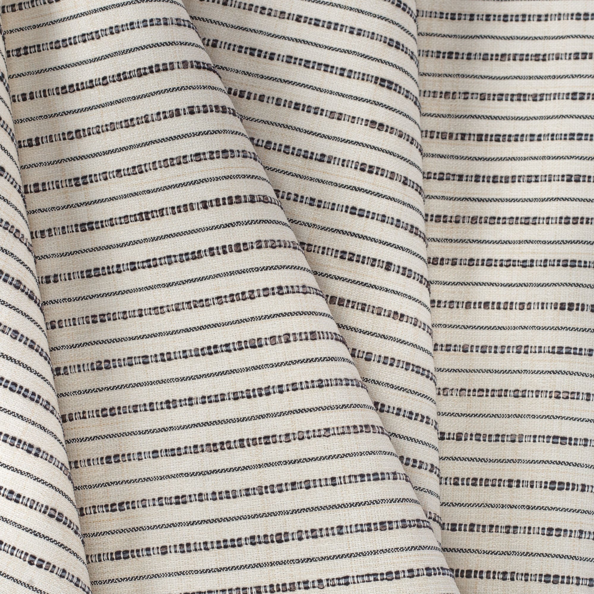 Misto Stripe Cream and Black, a cream and black horizontal striped Crypton home performance fabric from Tonic Living