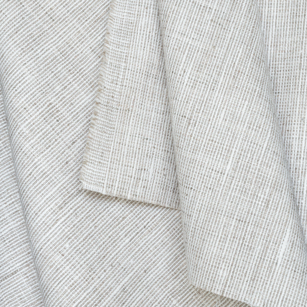 Stanhope Pearl fabric, a soft white and light grey woven home decor fabric from Tonic Living