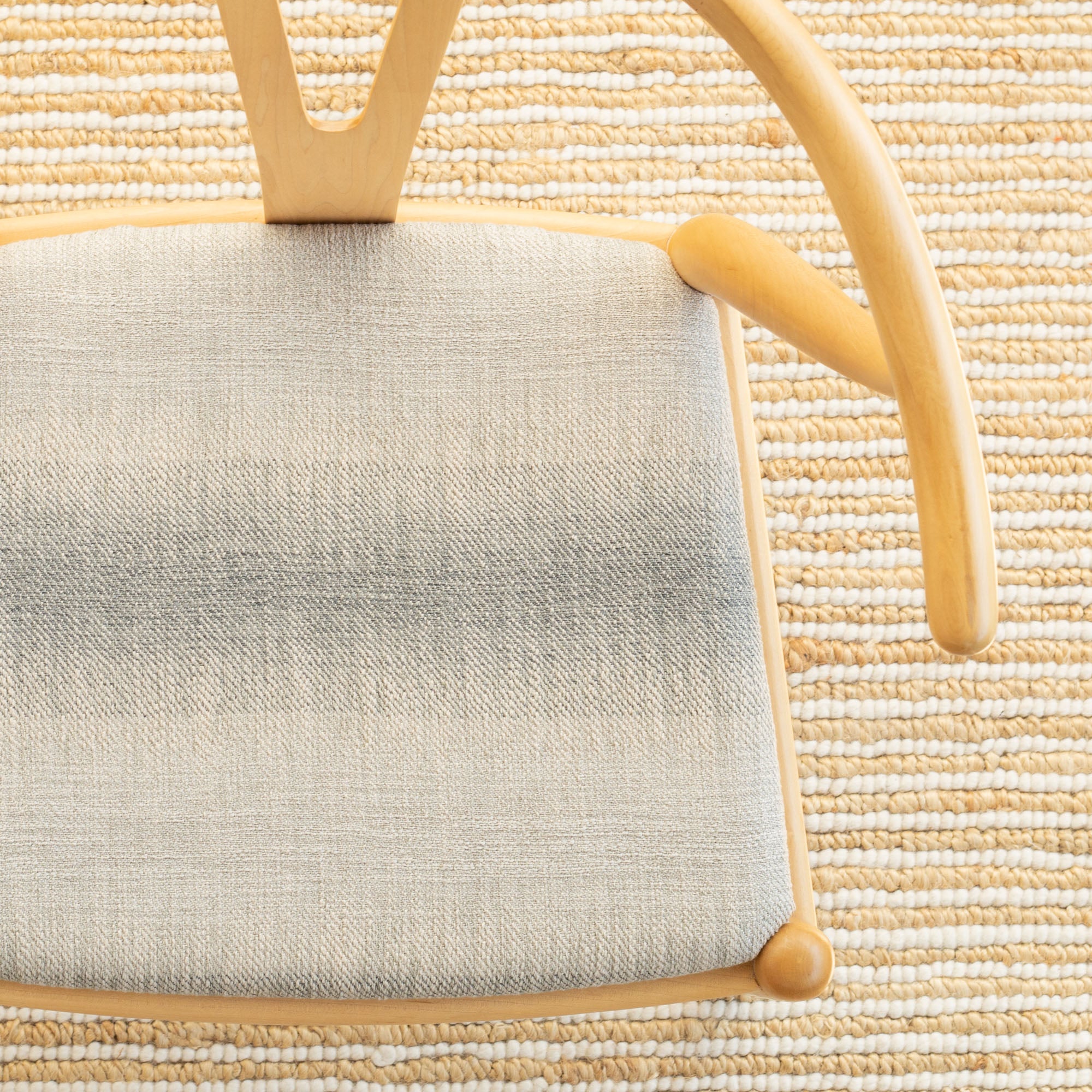 Tahoe Blue Smoke Fabric upholstered chair seat