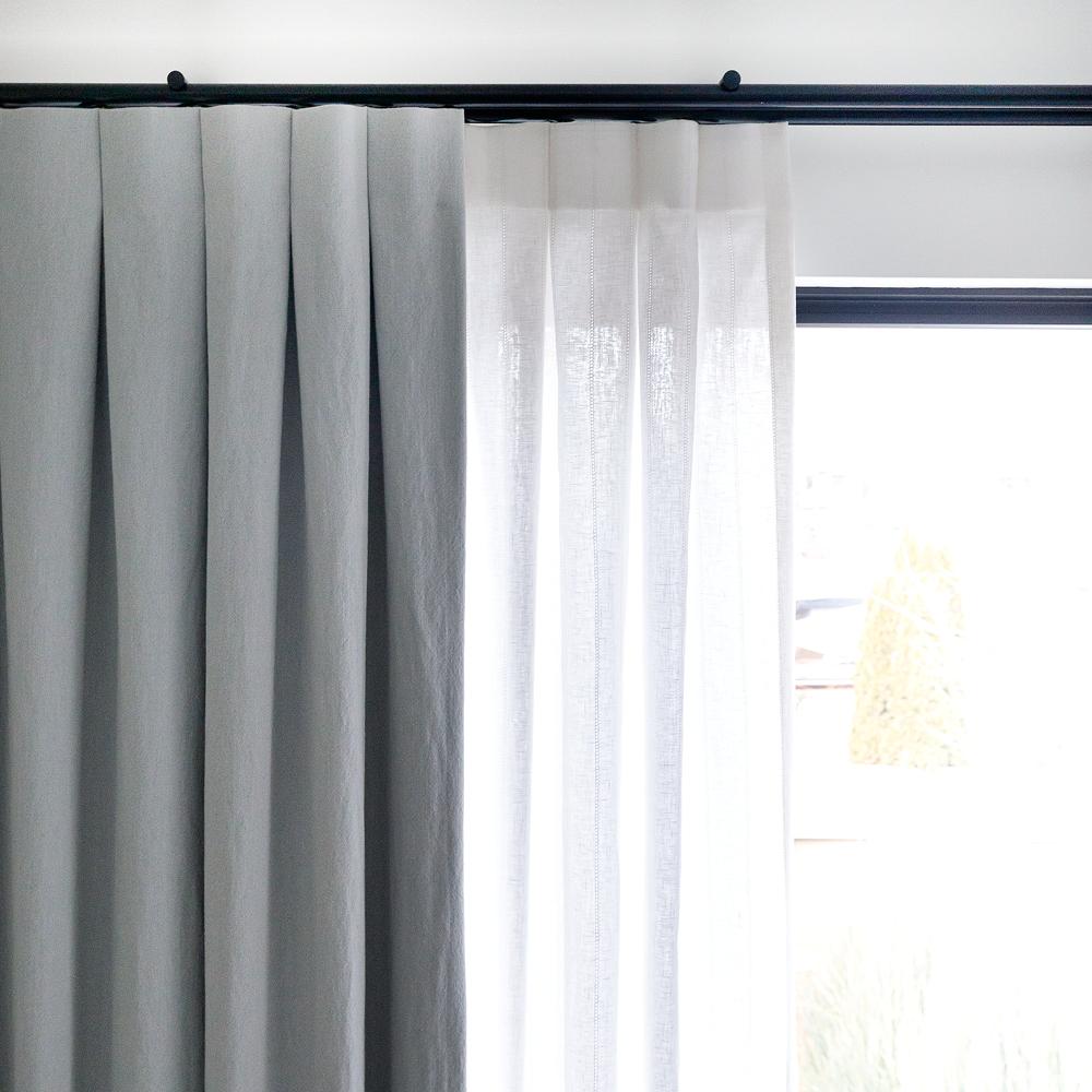 Channel Track Drapery Rod, a heavy duty black metal drapery rod from Tonic Living