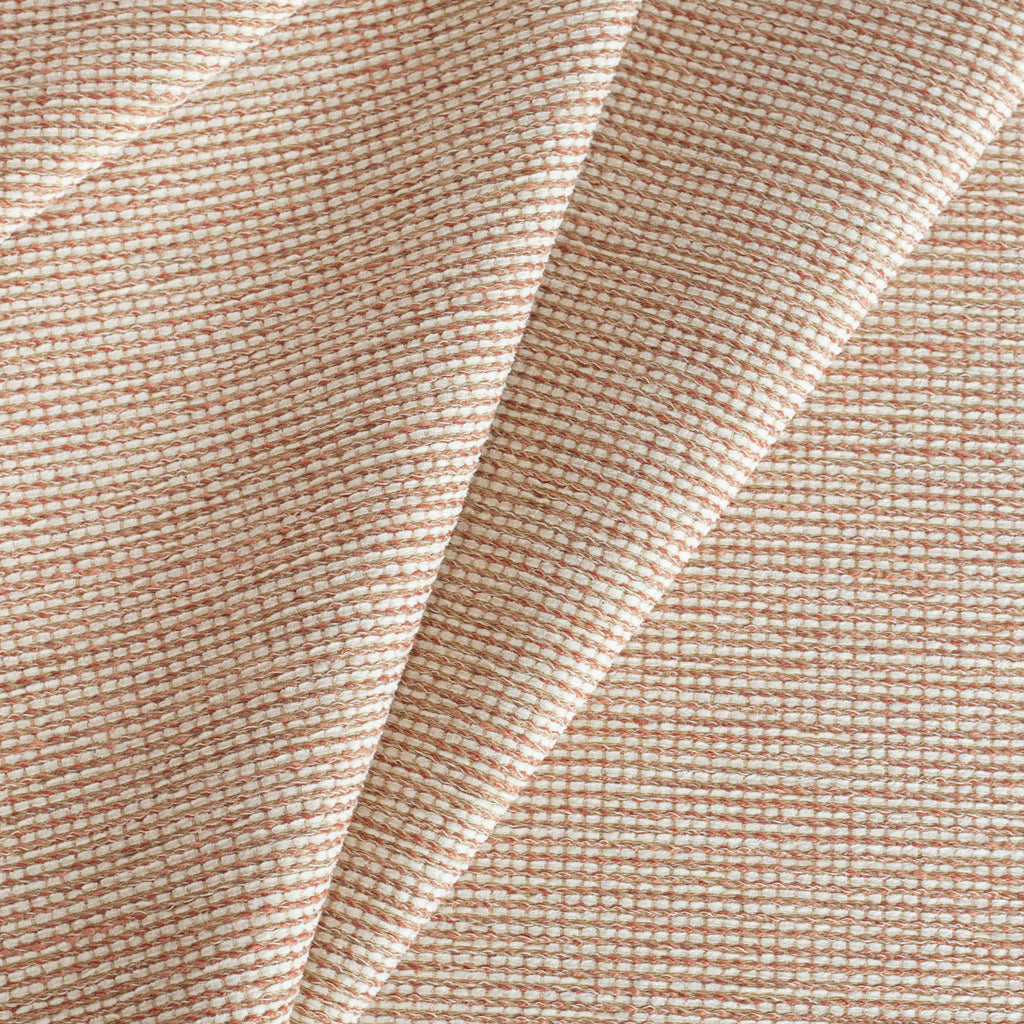 Aria InsideOut Clay, a terracotta pink and cream tweedy textured indoor outdoor upholstery fabric from Tonic Living