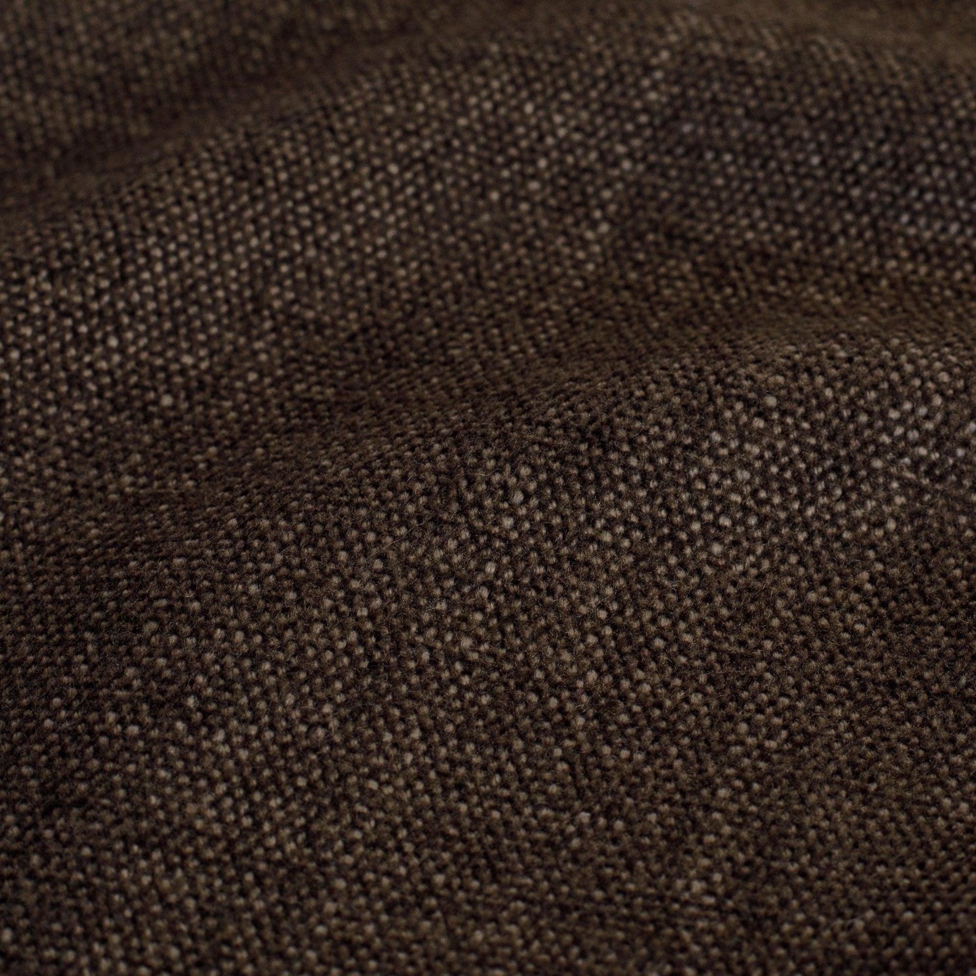 Close-up of Tonic Living Bedford Coffee dark brown chenille upholstery fabric detail.