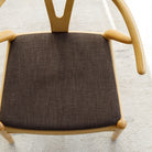 Dining chair upholstered in Tonic Living Bedford Coffee earthy brown chenille fabric.