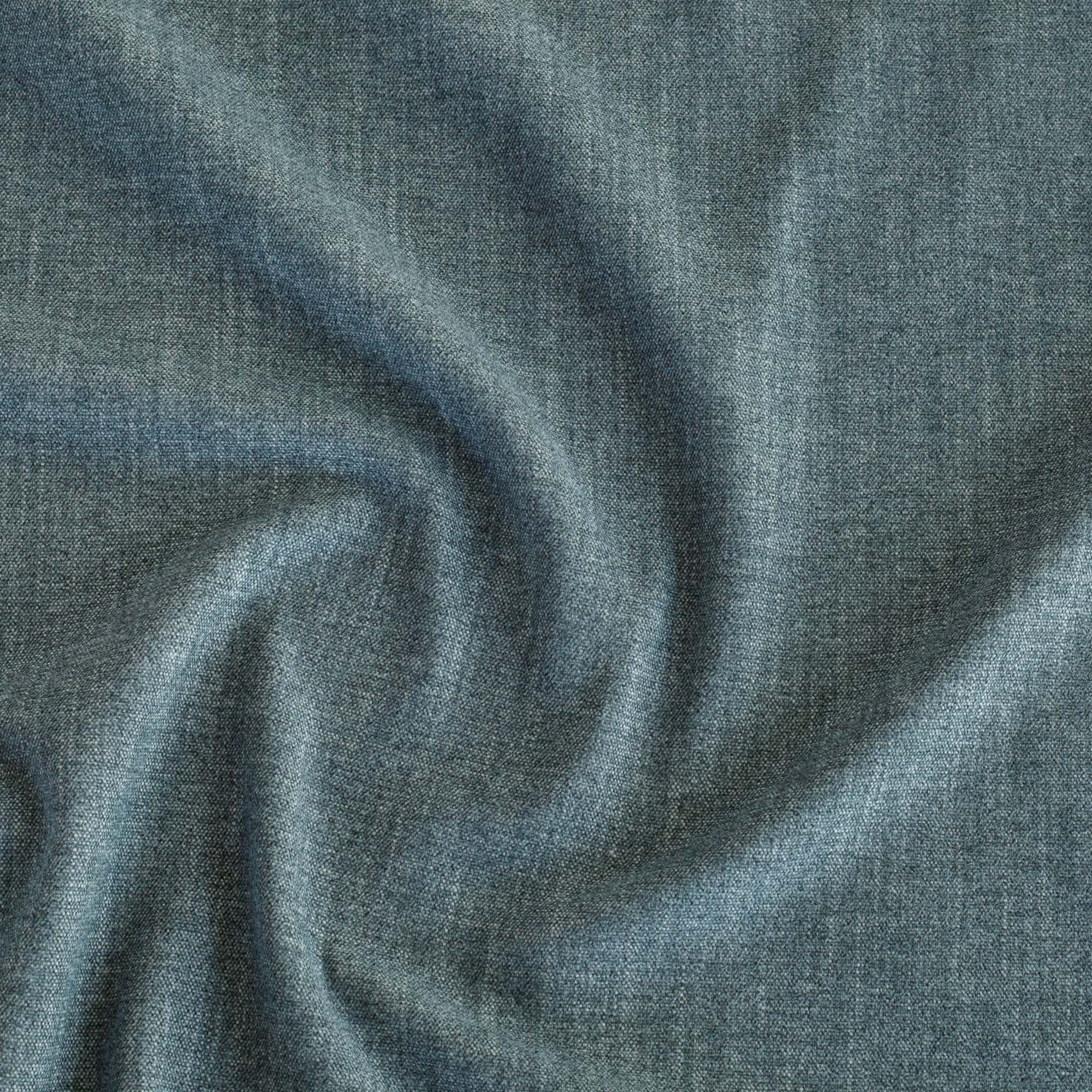 Tonic Living Bedford Denim medium-blue chenille upholstery fabric with soft finish.
