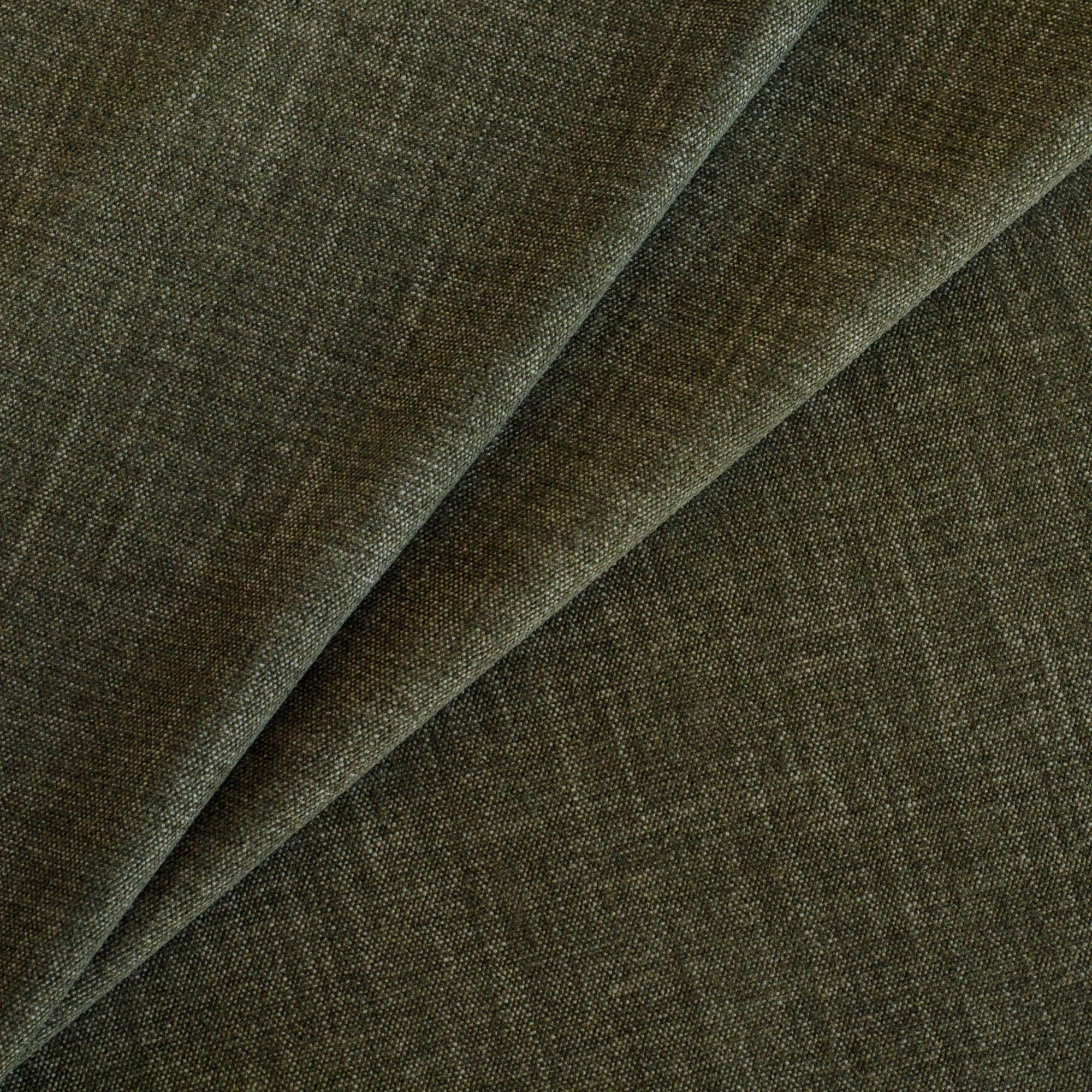 Tonic Living Bedford Moss green chenille upholstery fabric with soft woven texture.