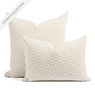 Tonic Living Studio Collection Bella Pillow in Pearl, a cream quilted pillow shown in 22x22 and lumbar sizes.