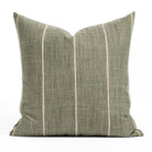 Brooklyn Stripe 22x22 Pillow Forest Green, a leafy green throw pillow with a chunky natural stripe from Tonic Living