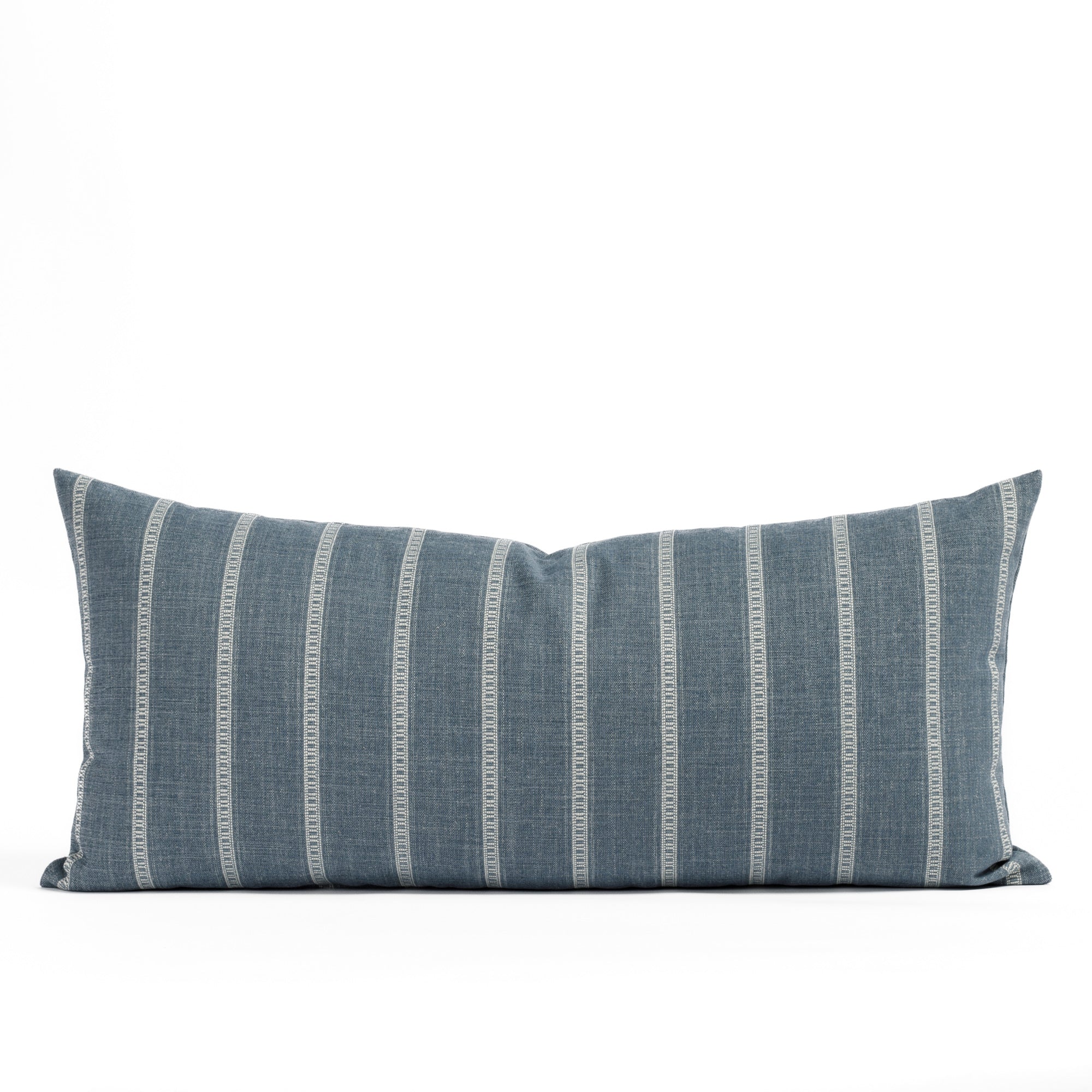 Brunswick Chambray 15x32, a blue and white striped XL lumbar pillow from Tonic Living.