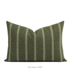 Tonic Living Studio Collection Brunswick Pillow in Moss, a 14x20 olive green and beige striped lumbar pillow.