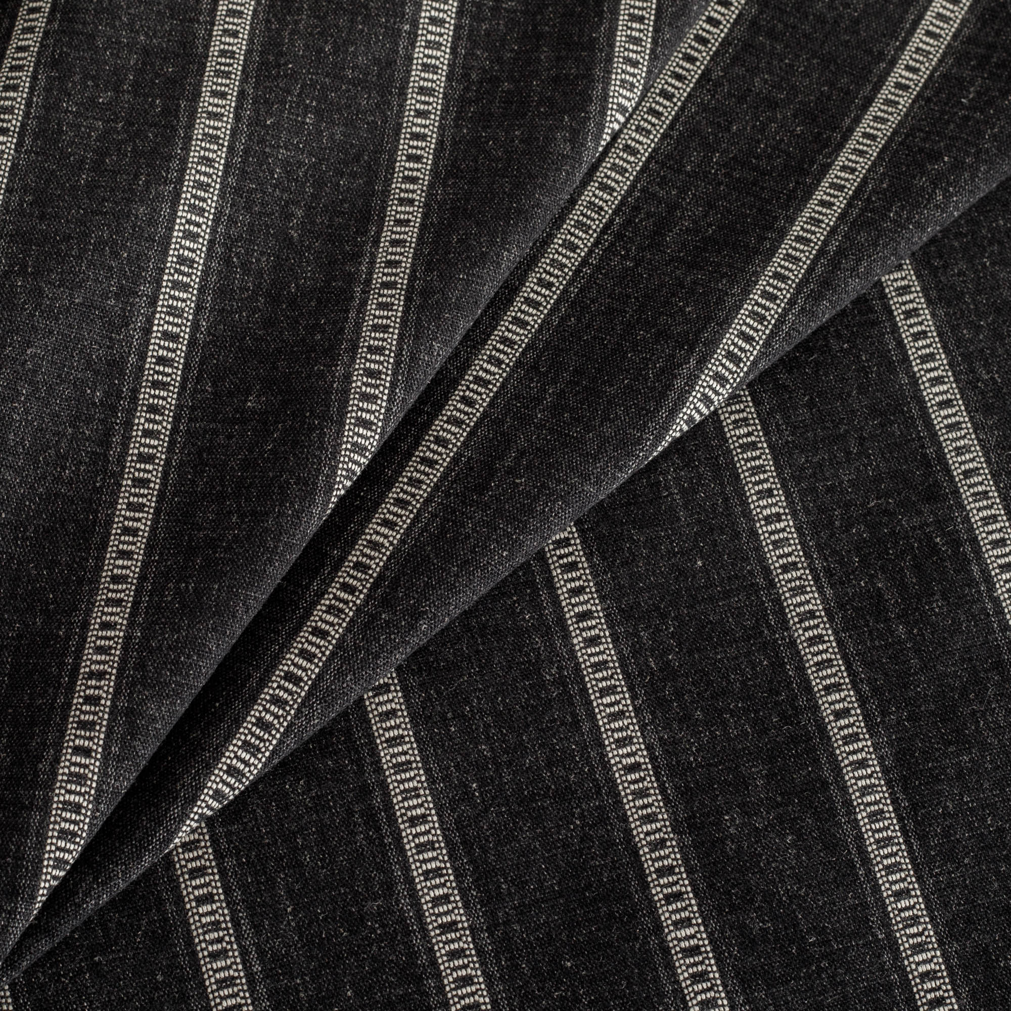 a black and white stripe Tonic Living upholstery fabric