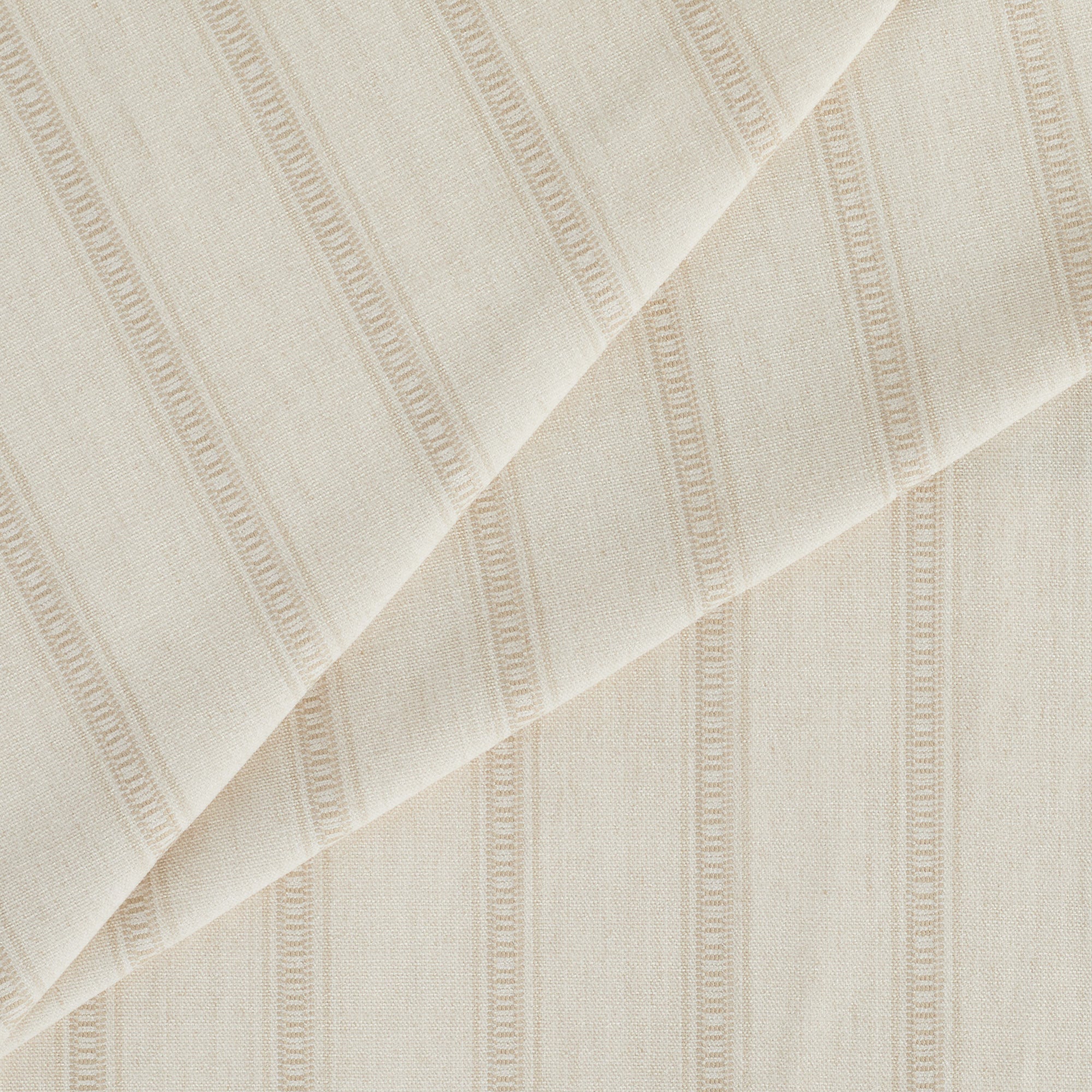 Tonic Living Brunswick Stripe fabric in off-white with subtle tone-on-tone stripes for versatile decor.