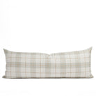 Cabot Plaid Sage 16x42 Bolster Pillow, an oatmeal, sage green and caramel plaid bed pillow from Tonic Living.