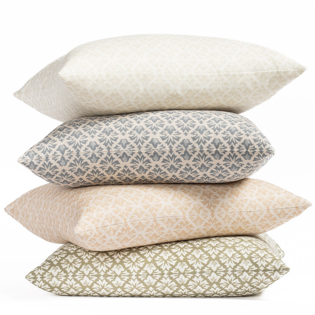 Calli floral block print pillows in four colours from Tonic Living