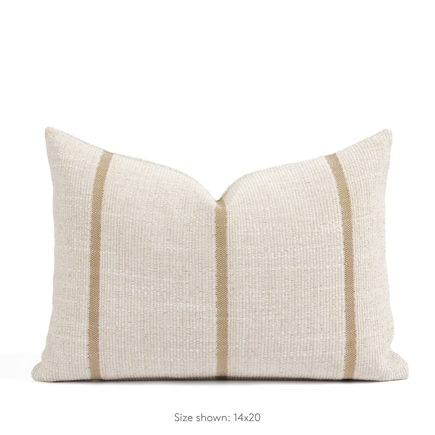 Tonic Living Studio Collection Carlin Stripe Pillow in Amber, a 14x20 beige and light brown striped lumbar pillow.